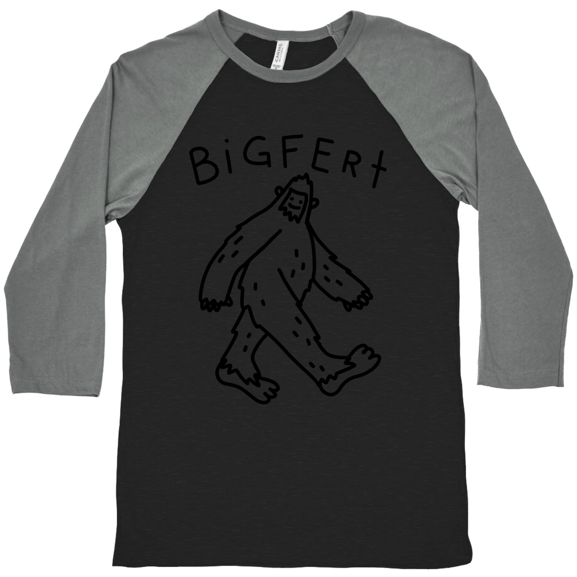 Derpy Bigfert Sasquatch Baseball Tee Hoodie, Sweatshirt | PureTeeCo.com (Image 3)