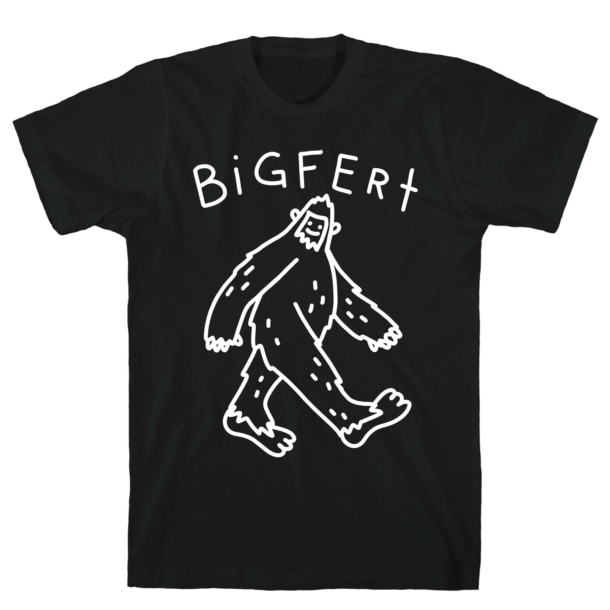 Derpy Bigfert Sasquatch  T-Shirt Hoodie, Sweatshirt | PureTeeCo.com (Image 1)