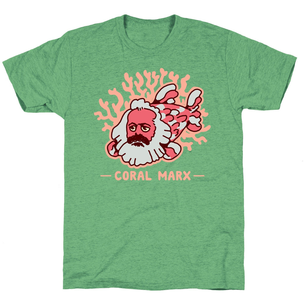 Coral Marx Unisex Triblend Tee Hoodie, Sweatshirt | PureTeeCo.com (Image 2)
