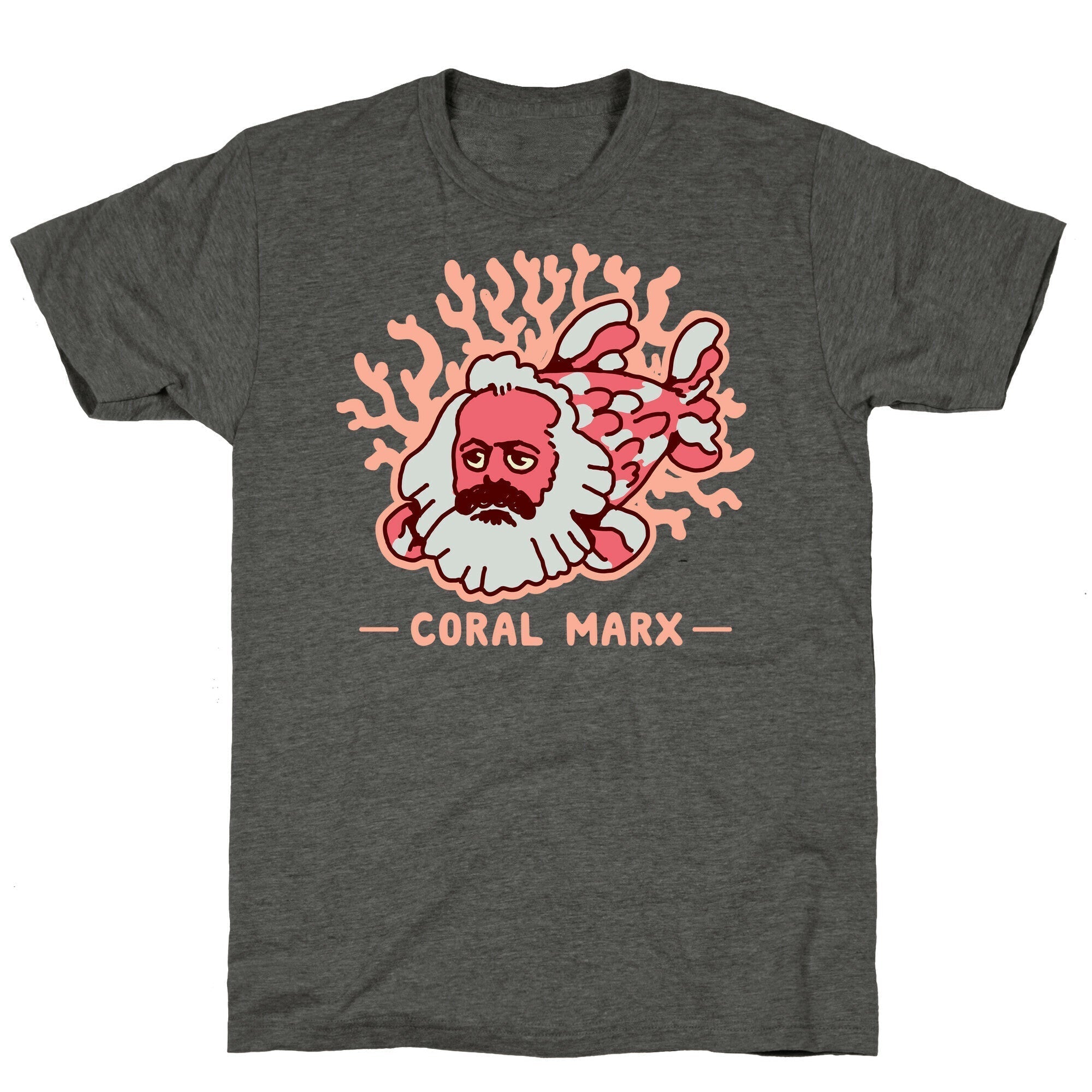 Coral Marx Unisex Triblend Tee Hoodie, Sweatshirt | PureTeeCo.com (Image 3)