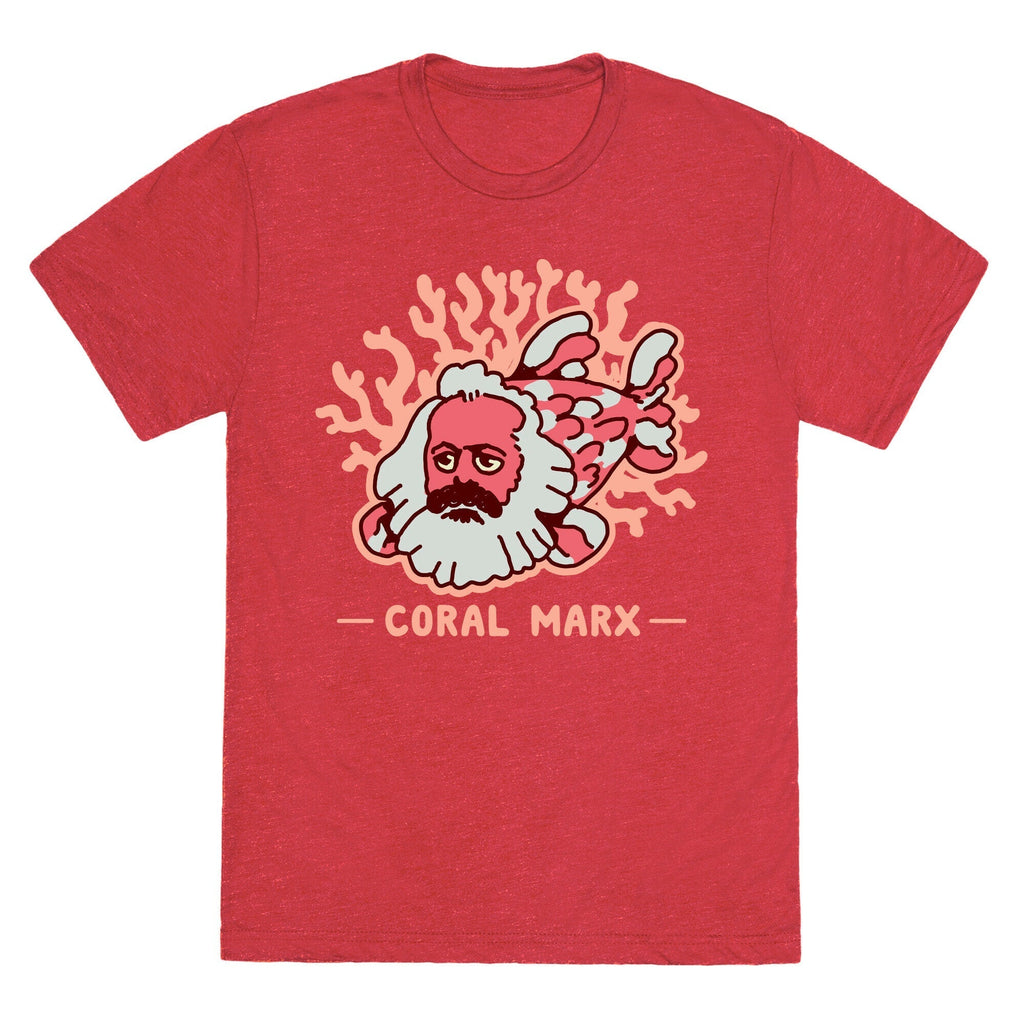 Coral Marx Unisex Triblend Tee Hoodie, Sweatshirt | PureTeeCo.com (Image 4)