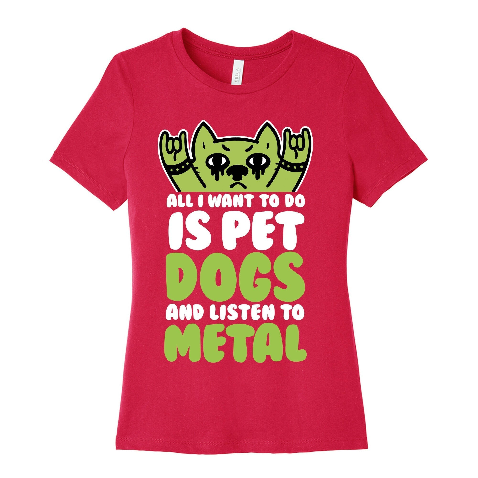 All I Want To Do Is Pet Dogs And Listen To Metal Women's Cotton Tee Hoodie, Sweatshirt | PureTeeCo.com (Image 2)