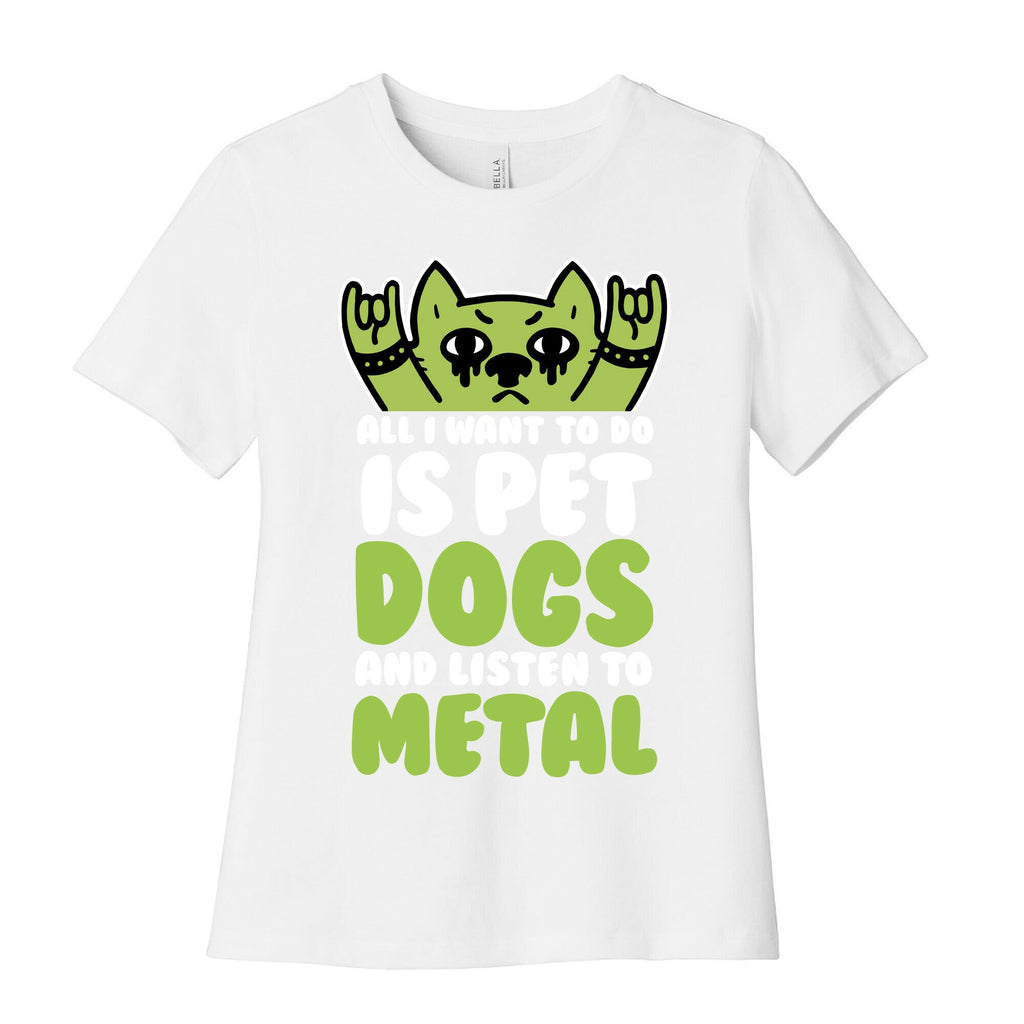 All I Want To Do Is Pet Dogs And Listen To Metal Women's Cotton Tee Hoodie, Sweatshirt | PureTeeCo.com (Image 4)