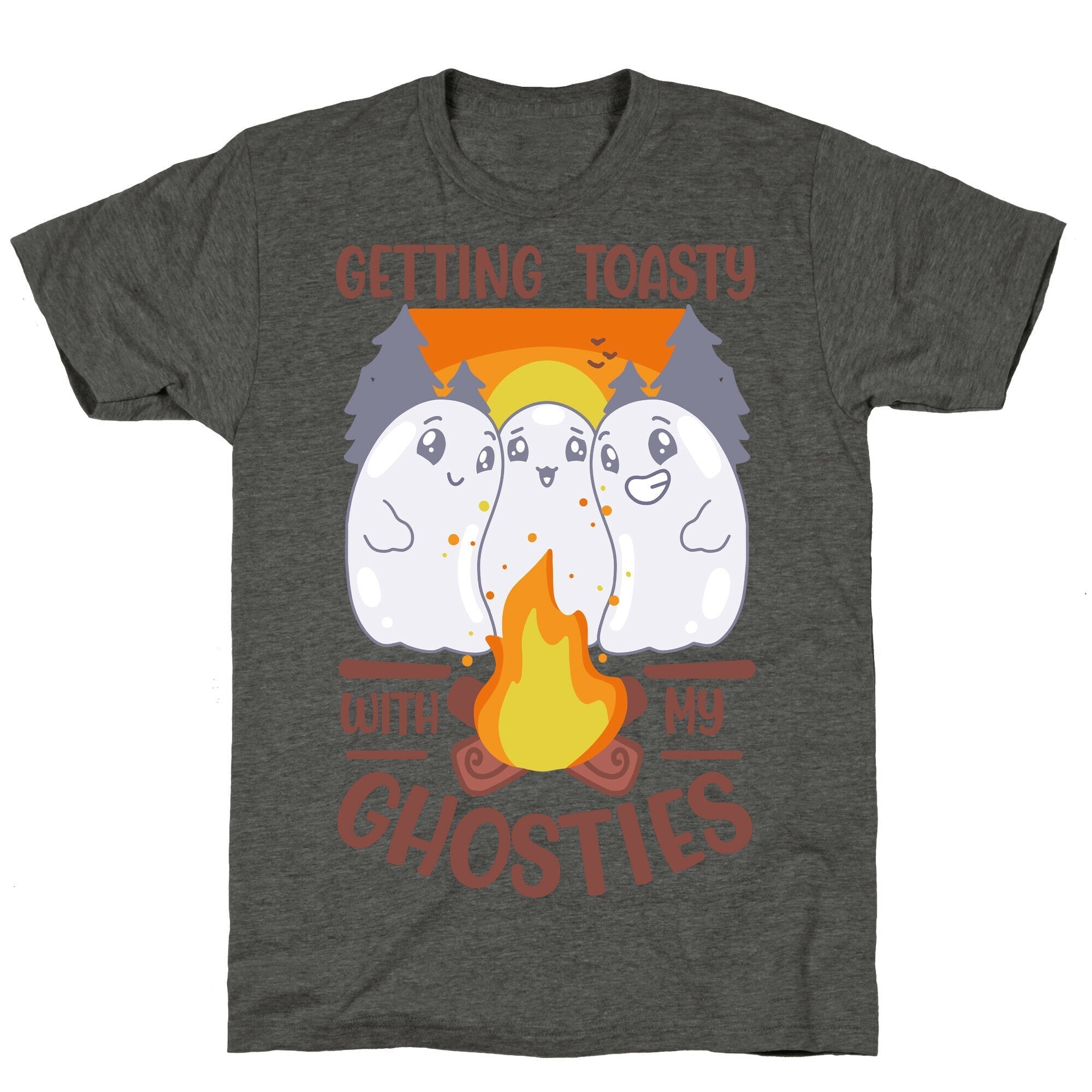 Getting Toasty With My Ghosties  Unisex Triblend Tee Hoodie, Sweatshirt | PureTeeCo.com (Image 2)