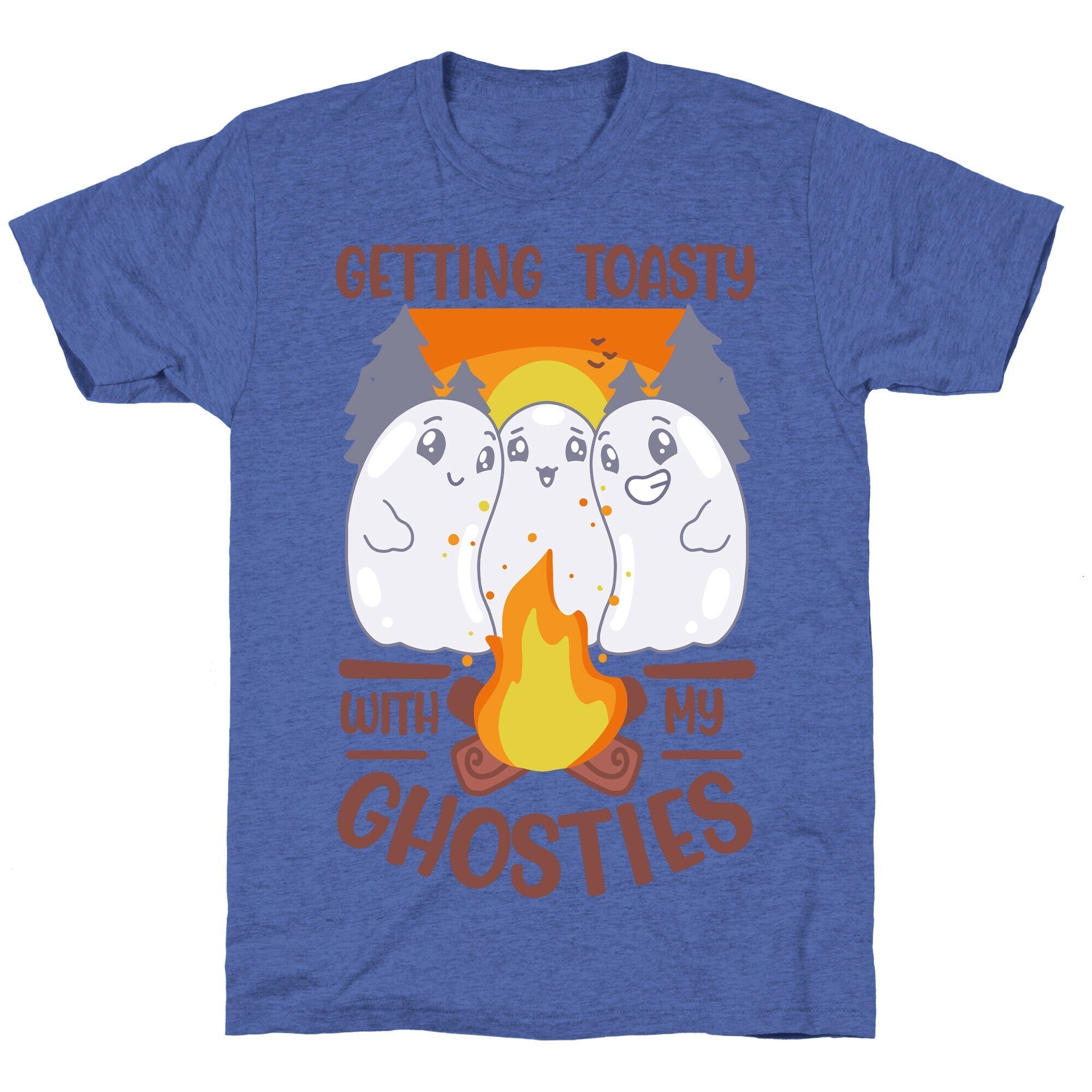 Getting Toasty With My Ghosties  Unisex Triblend Tee Hoodie, Sweatshirt | PureTeeCo.com (Image 4)