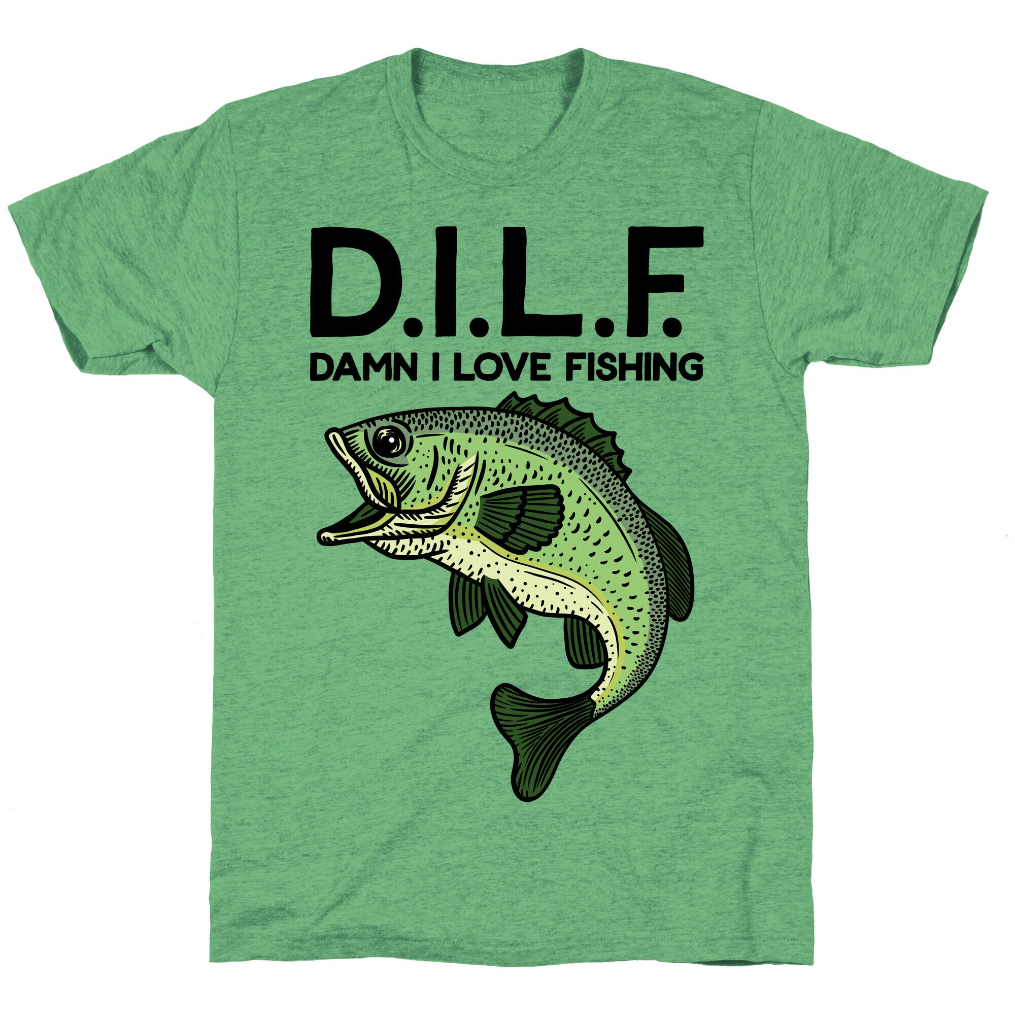 D.I.L.F. Damn I Love Fishing Unisex Triblend Tee Hoodie, Sweatshirt | PureTeeCo.com (Image 1)