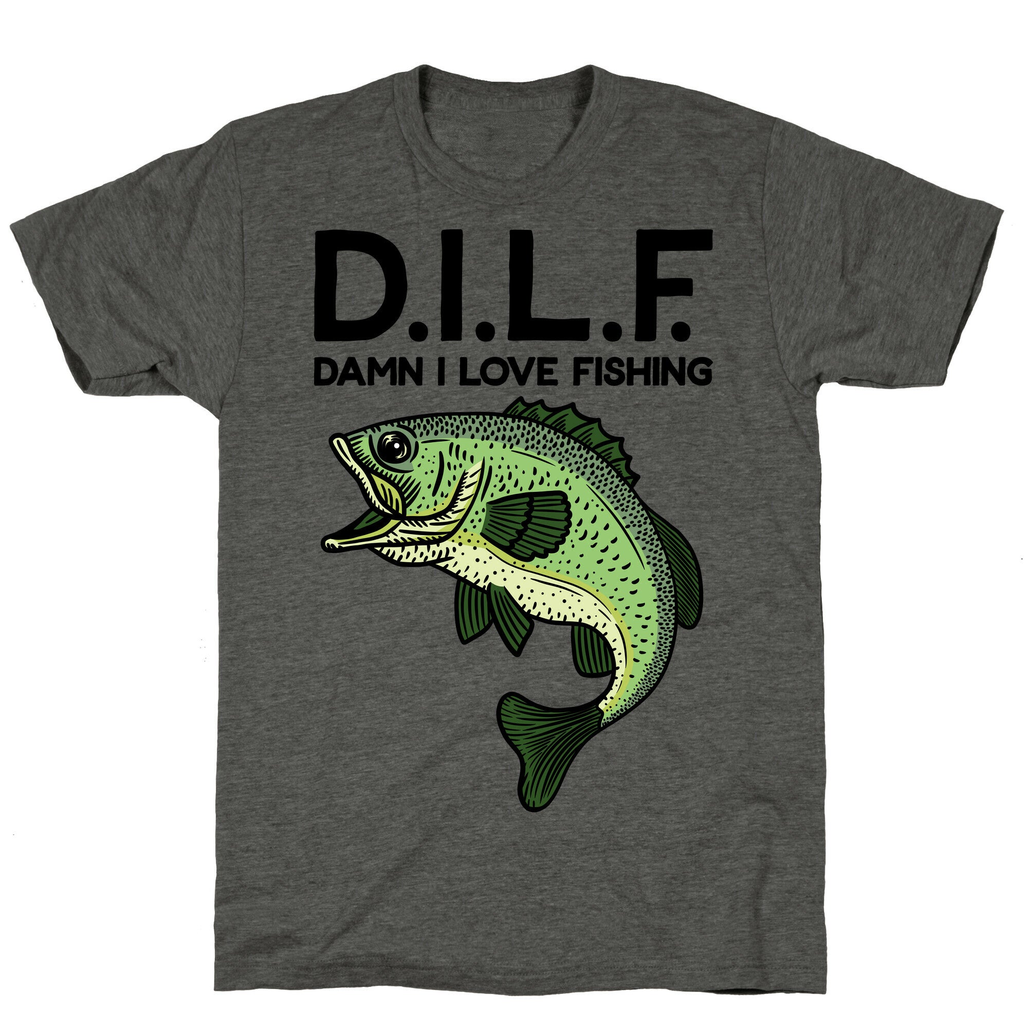 D.I.L.F. Damn I Love Fishing Unisex Triblend Tee Hoodie, Sweatshirt | PureTeeCo.com (Image 2)