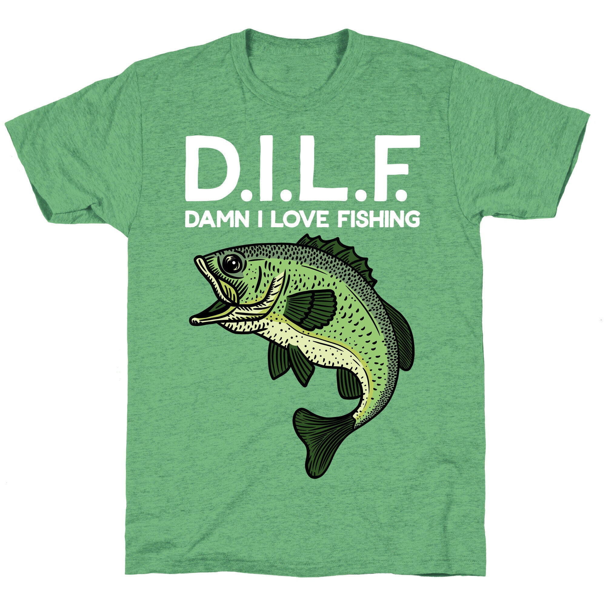 D.I.L.F. Damn I Love Fishing Unisex Triblend Tee Style001 Hoodie, Sweatshirt | PureTeeCo.com (Image 2)