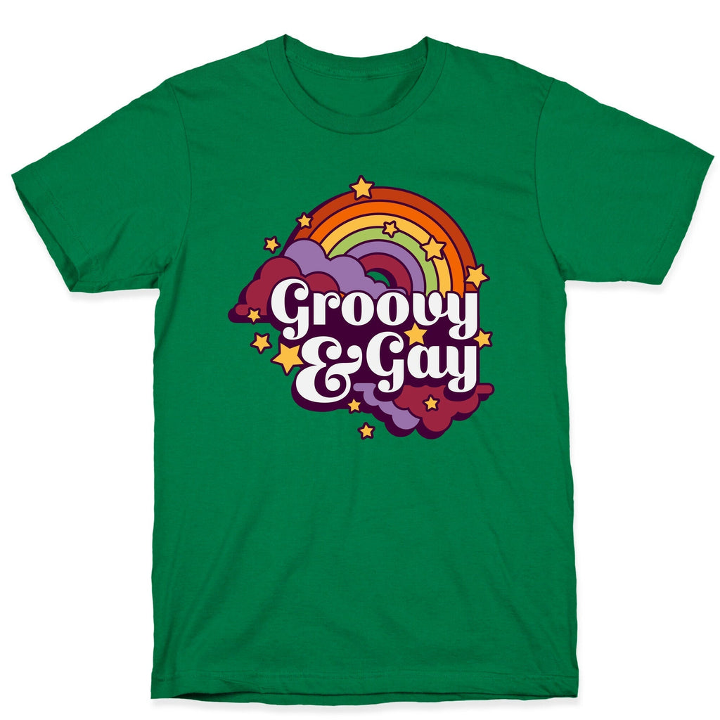 Groovy & Gay T-Shirt Hoodie, Sweatshirt | PureTeeCo.com (Image 4)