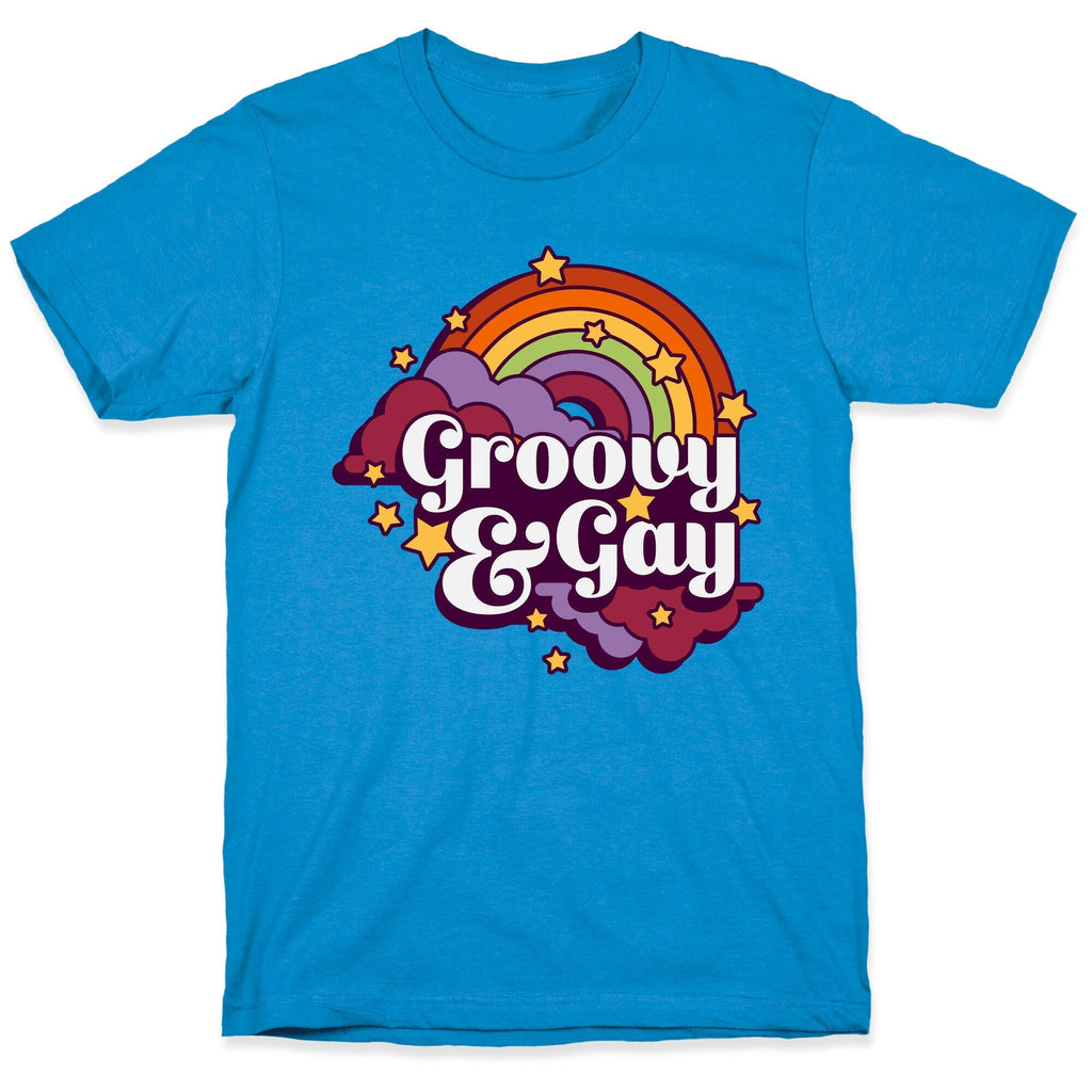 Groovy & Gay T-Shirt Hoodie, Sweatshirt | PureTeeCo.com (Image 1)