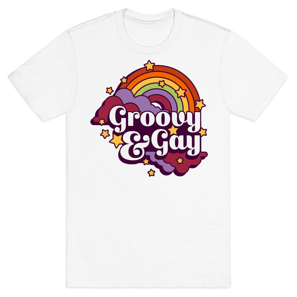 Groovy & Gay T-Shirt Hoodie, Sweatshirt | PureTeeCo.com (Image 2)