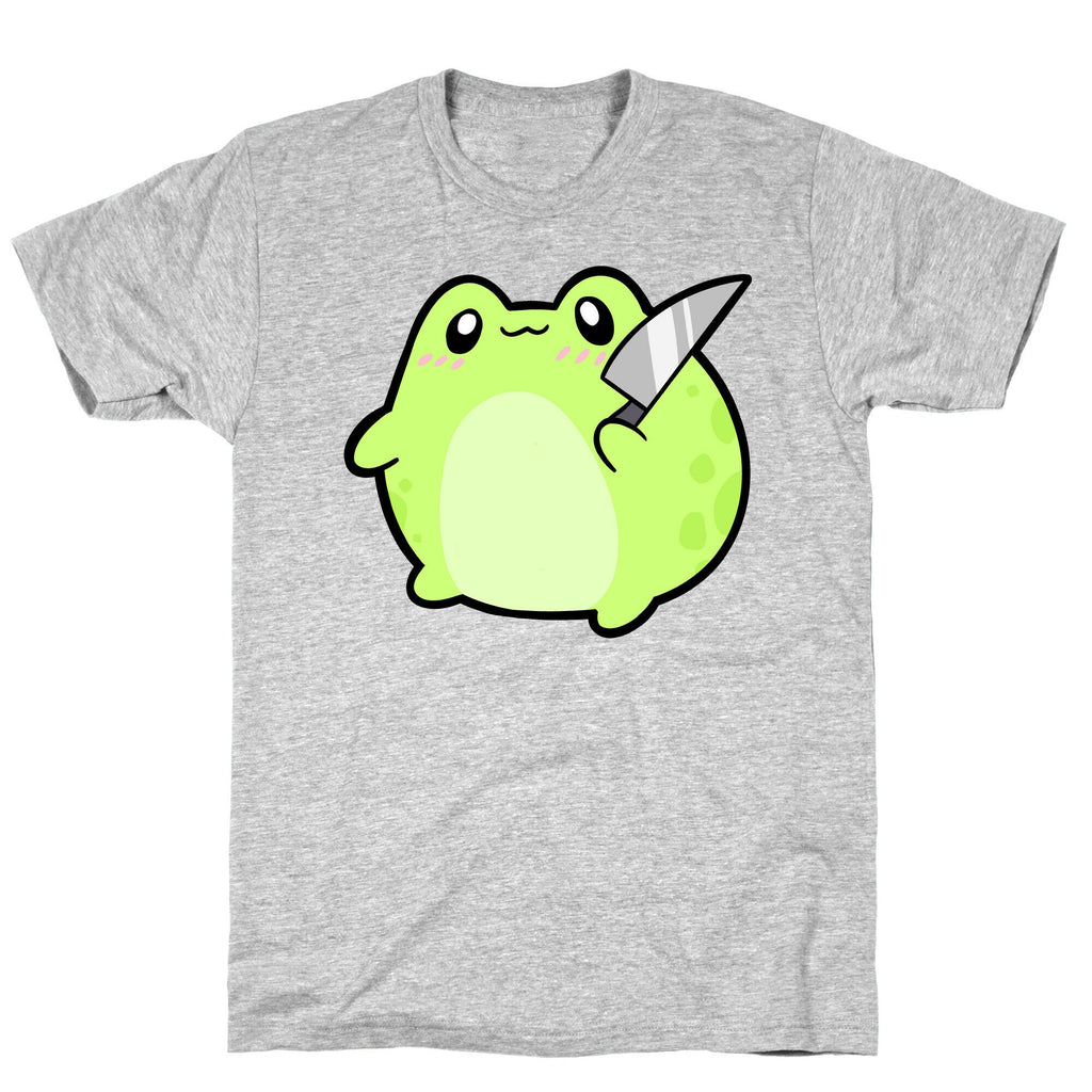 Cute Froggie With A Knife T-Shirt Hoodie, Sweatshirt | PureTeeCo.com (Image 2)