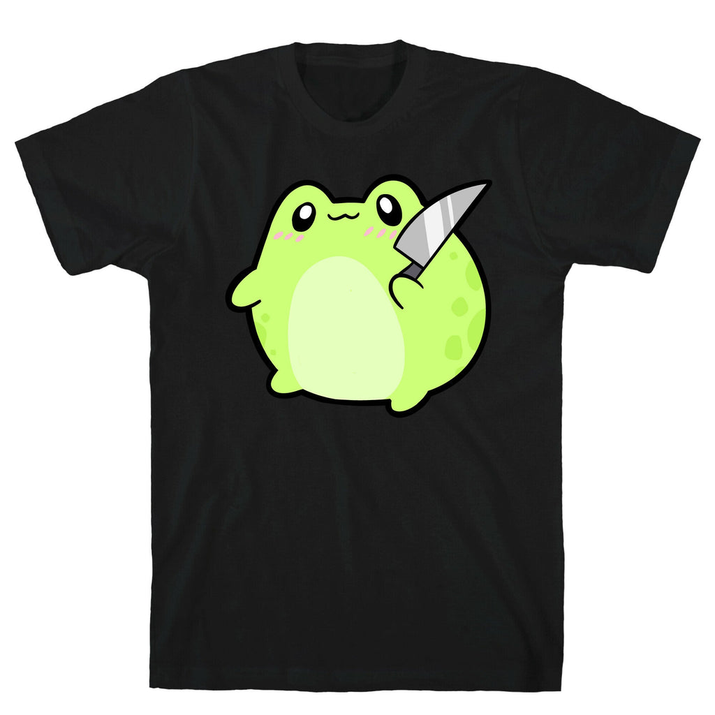 Cute Froggie With A Knife T-Shirt Hoodie, Sweatshirt | PureTeeCo.com (Image 1)