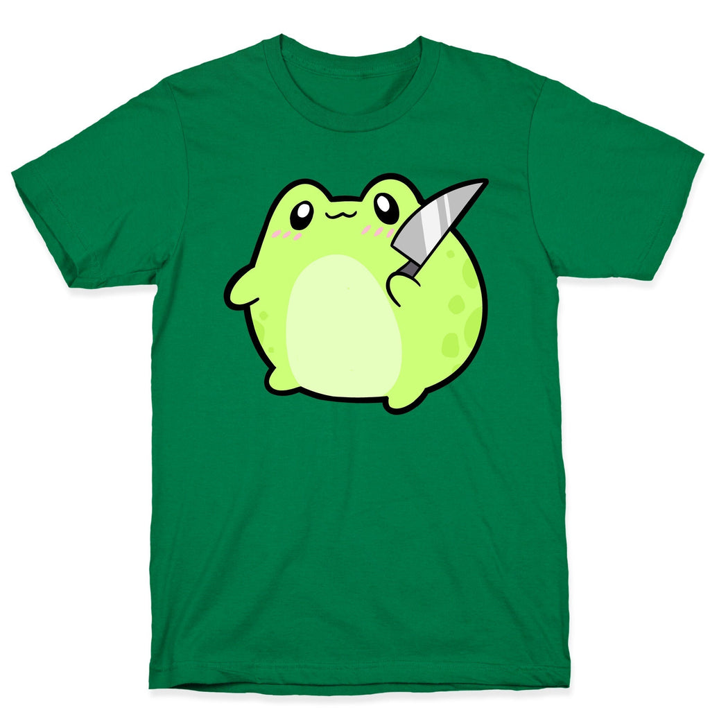 Cute Froggie With A Knife T-Shirt Hoodie, Sweatshirt | PureTeeCo.com (Image 3)