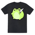 Cute Froggie With A Knife Unisex Triblend Tee Hoodie, Sweatshirt | PureTeeCo.com (Image 1)