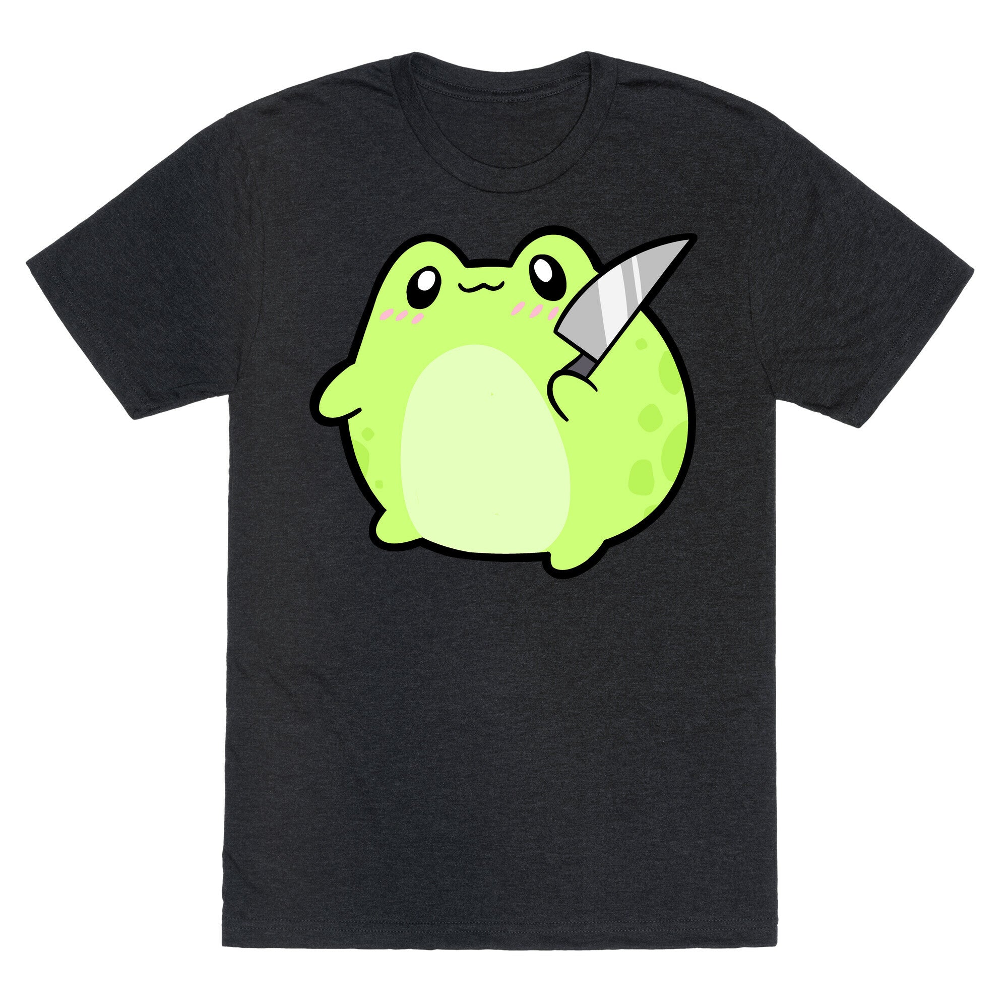Cute Froggie With A Knife Unisex Triblend Tee Hoodie, Sweatshirt | PureTeeCo.com (Image 1)