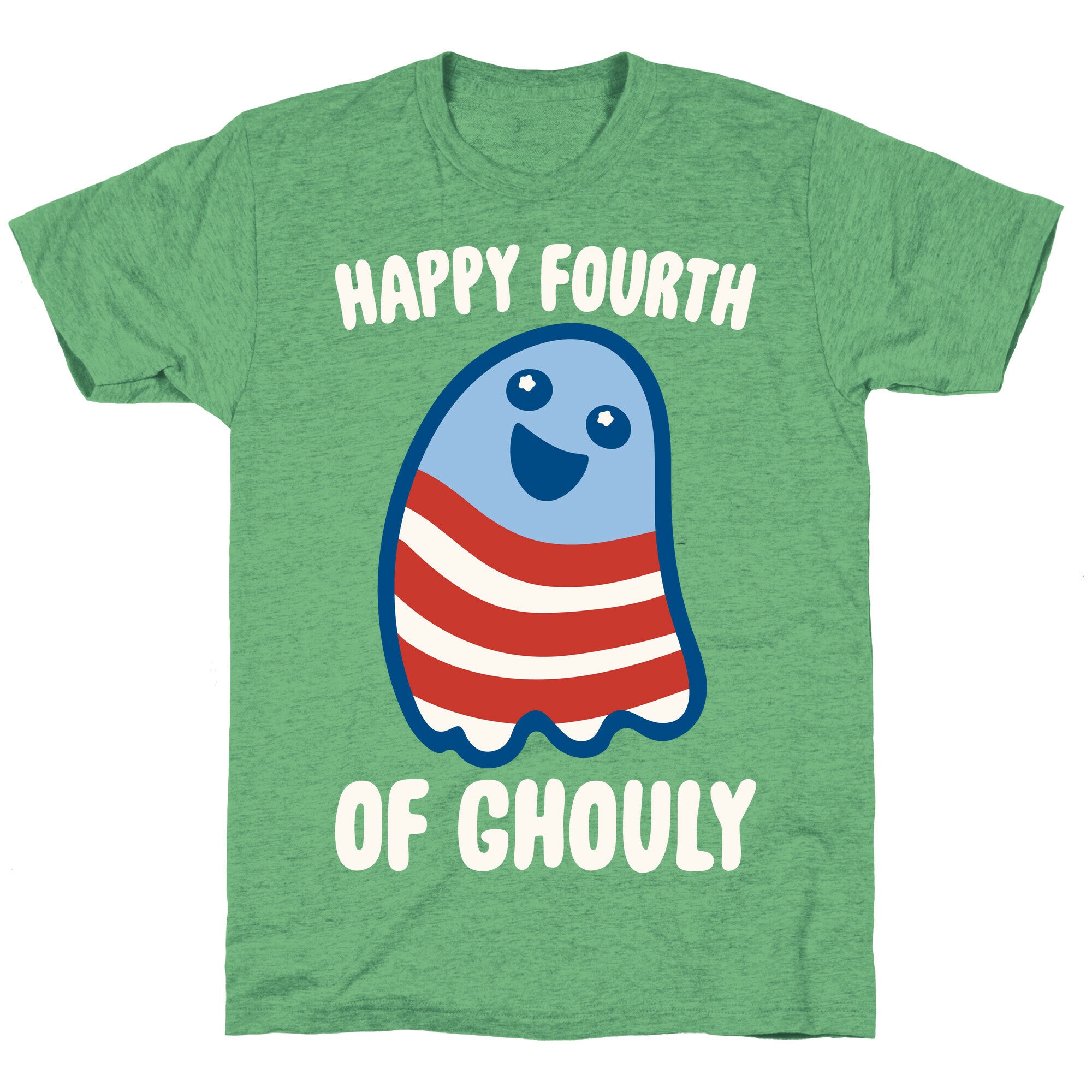 Happy Fourth of Ghouly White Print Unisex Triblend Tee Hoodie, Sweatshirt | PureTeeCo.com (Image 2)
