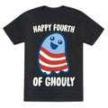 Happy Fourth of Ghouly White Print Unisex Triblend Tee Hoodie, Sweatshirt | PureTeeCo.com (Image 1)