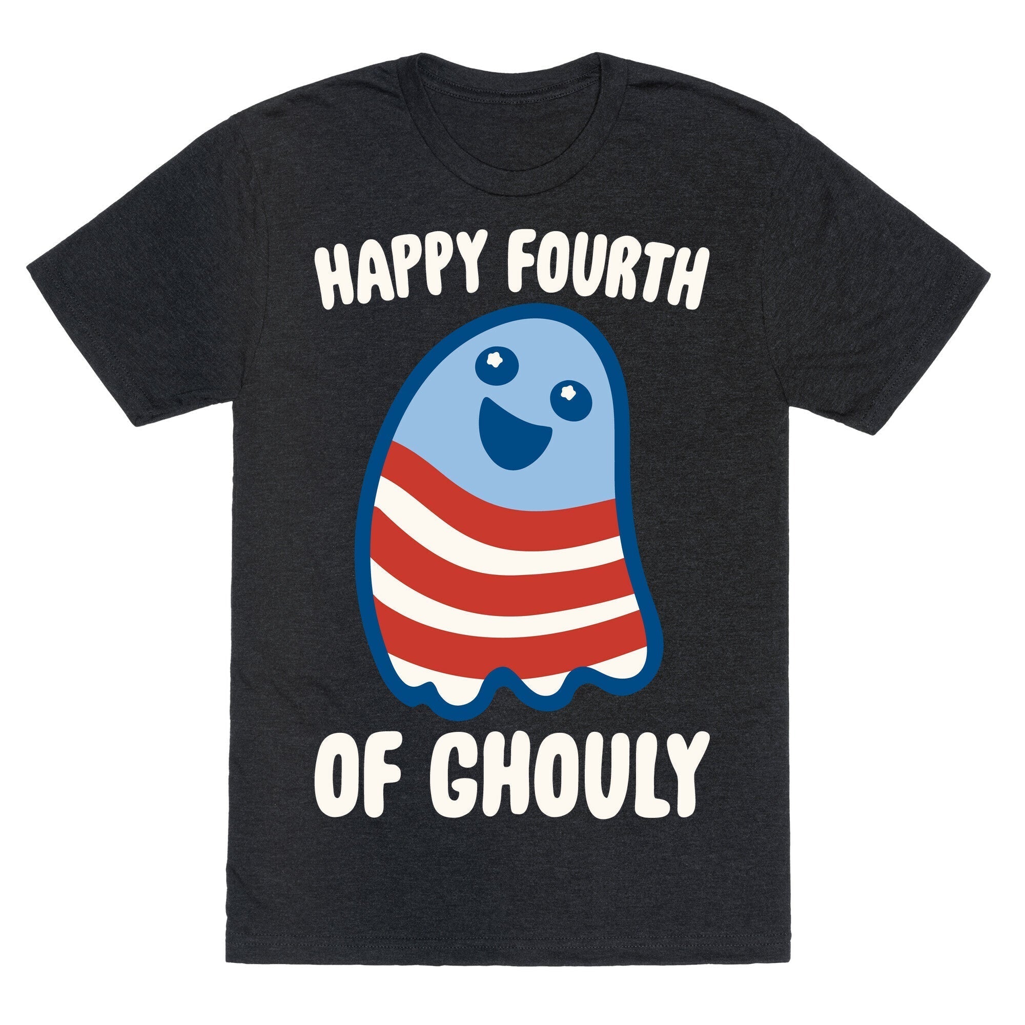 Happy Fourth of Ghouly White Print Unisex Triblend Tee Hoodie, Sweatshirt | PureTeeCo.com (Image 1)