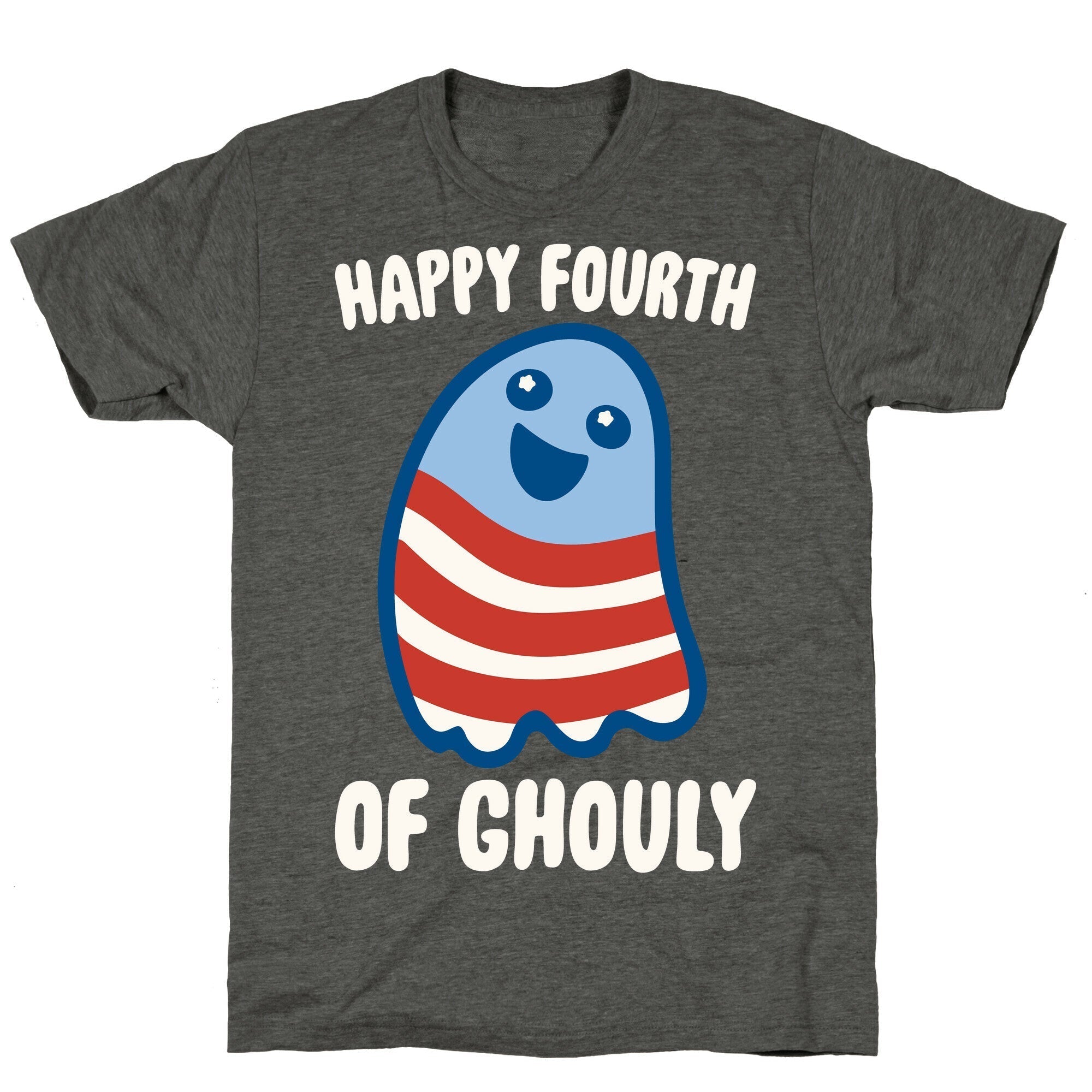 Happy Fourth of Ghouly White Print Unisex Triblend Tee Hoodie, Sweatshirt | PureTeeCo.com (Image 3)