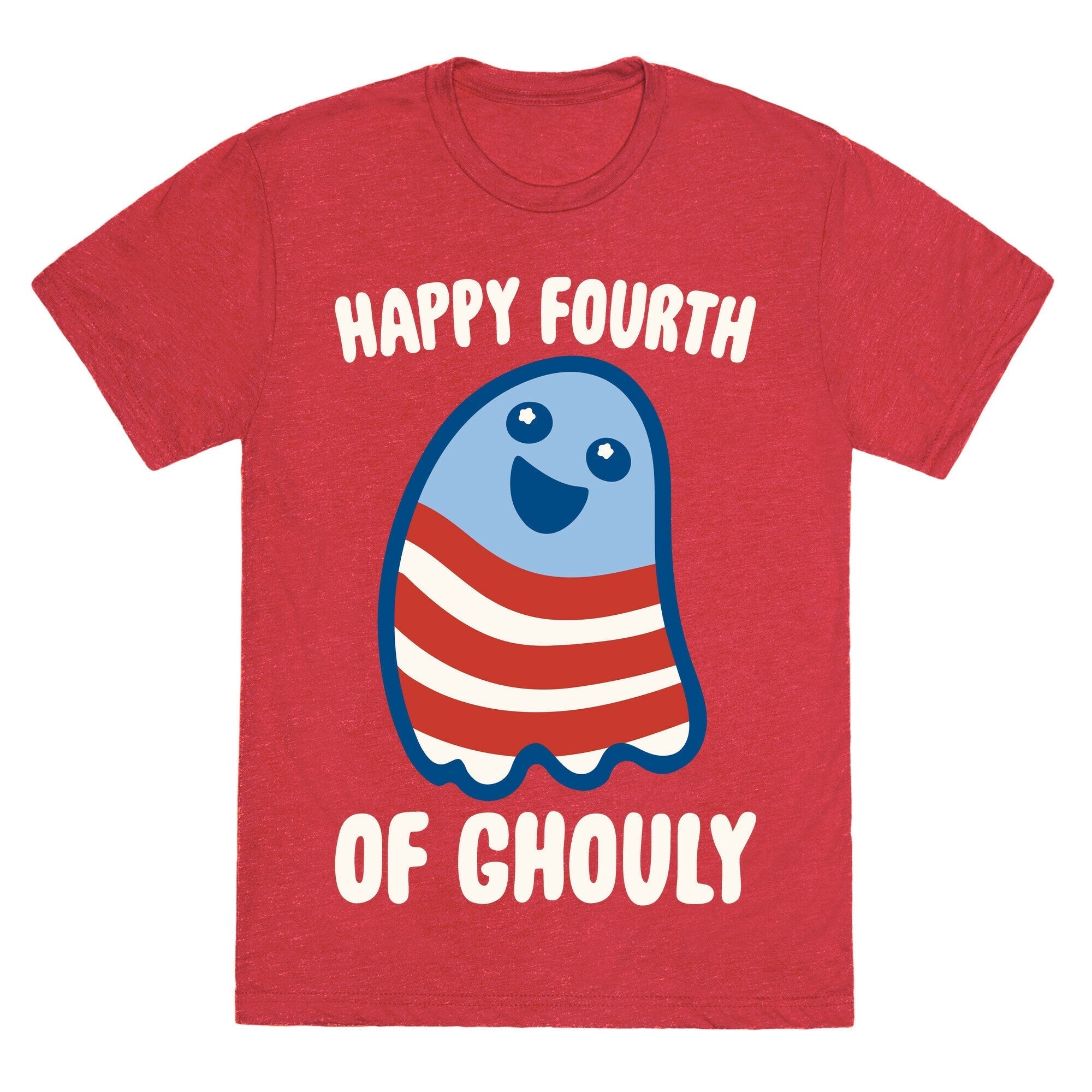 Happy Fourth of Ghouly White Print Unisex Triblend Tee Hoodie, Sweatshirt | PureTeeCo.com (Image 4)