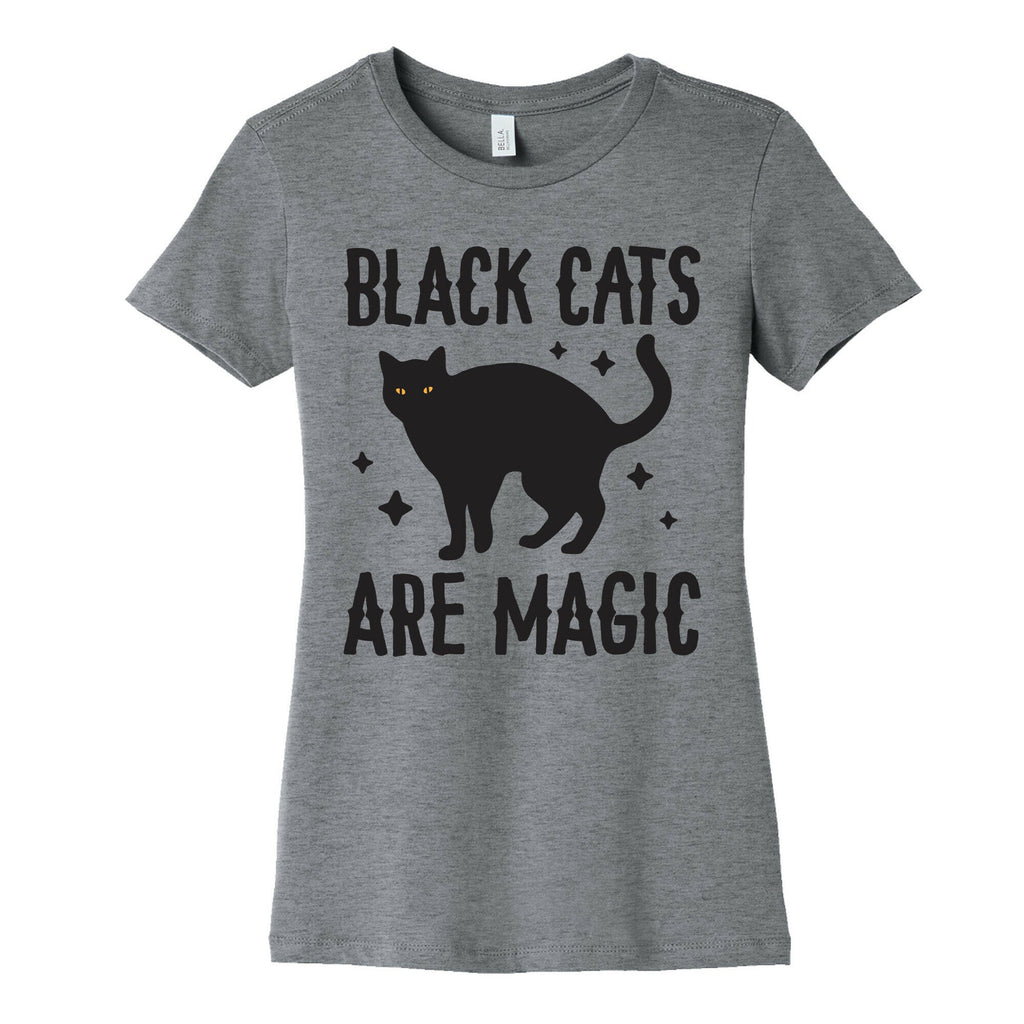 Black Cats Are Magic Women's Cotton Tee Hoodie, Sweatshirt | PureTeeCo.com (Image 2)