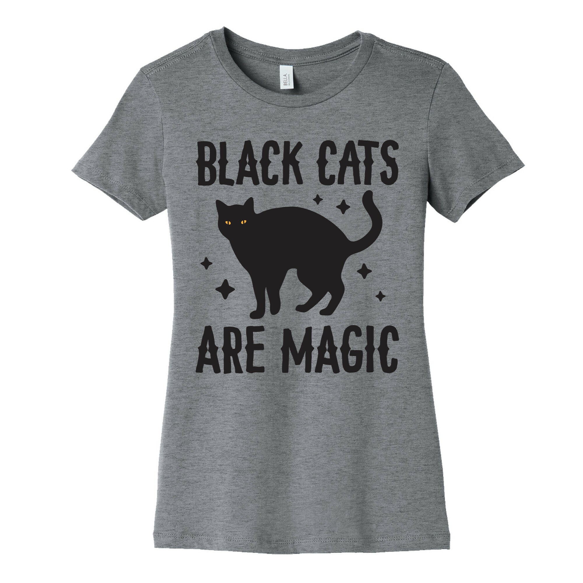 Black Cats Are Magic Women's Cotton Tee Hoodie, Sweatshirt | PureTeeCo.com (Image 2)