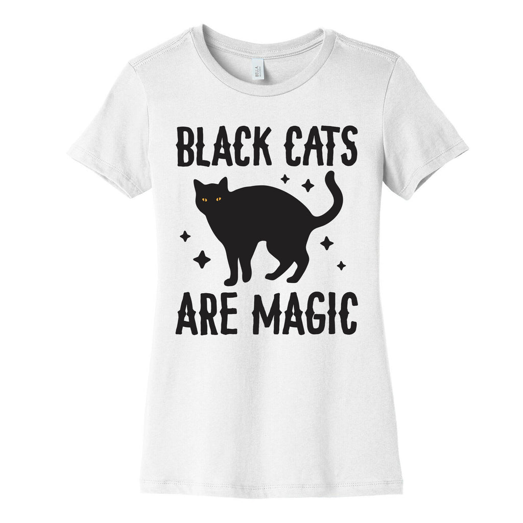 Black Cats Are Magic Women's Cotton Tee Hoodie, Sweatshirt | PureTeeCo.com (Image 4)