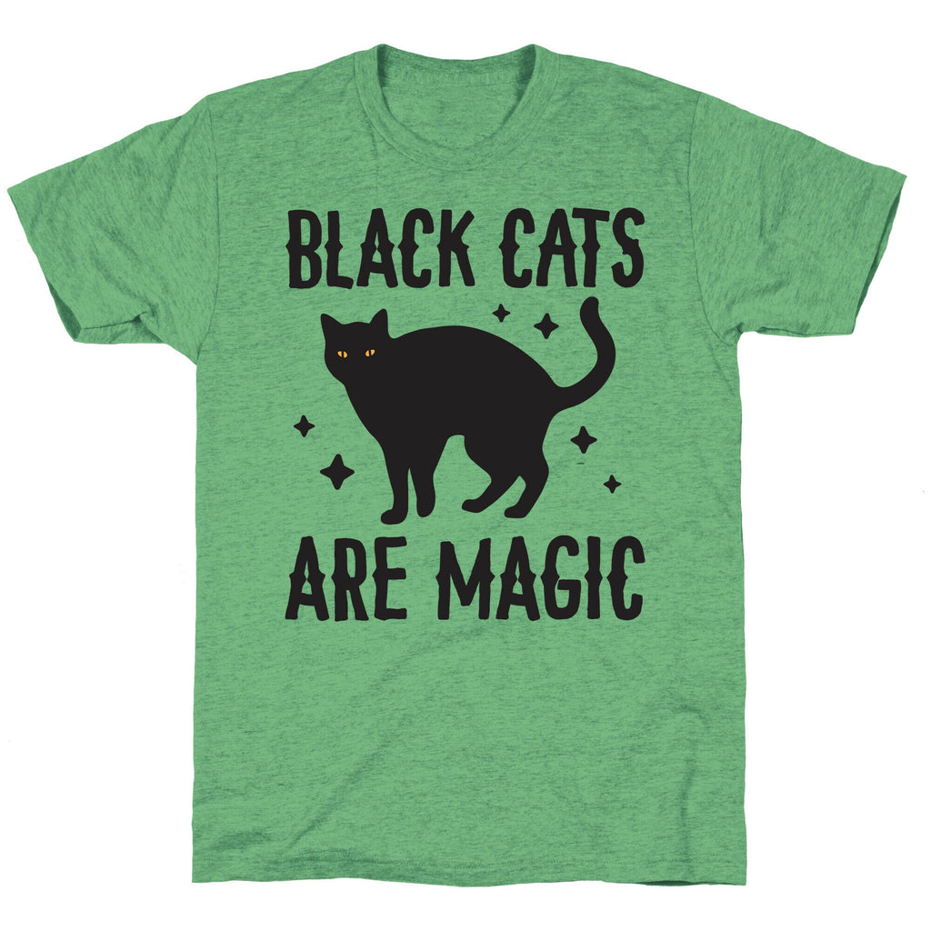 Black Cats Are Magic Unisex Triblend Tee Hoodie, Sweatshirt | PureTeeCo.com (Image 1)