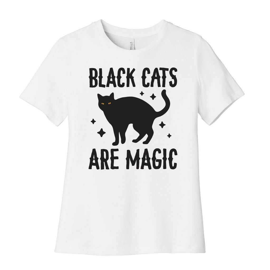 Black Cats Are Magic Women's Cotton Tee Hoodie, Sweatshirt | PureTeeCo.com (Image 1)