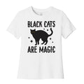 Black Cats Are Magic Women's Cotton Tee Hoodie, Sweatshirt | PureTeeCo.com (Image 1)