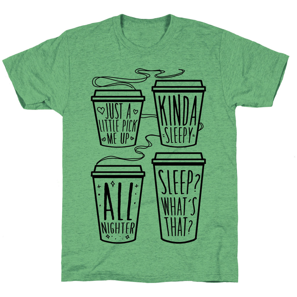 Coffee Sizes For The Restless Unisex Triblend Tee Hoodie, Sweatshirt | PureTeeCo.com (Image 1)