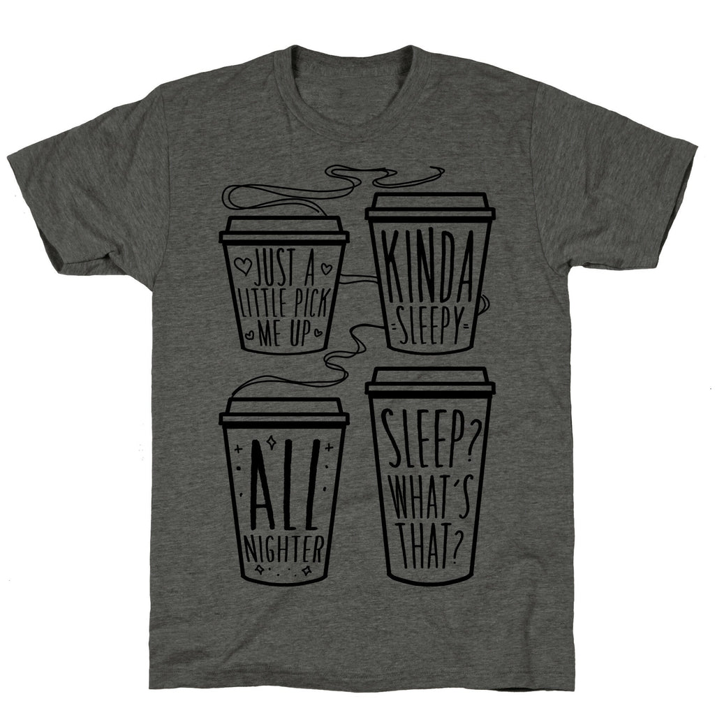 Coffee Sizes For The Restless Unisex Triblend Tee Hoodie, Sweatshirt | PureTeeCo.com (Image 2)