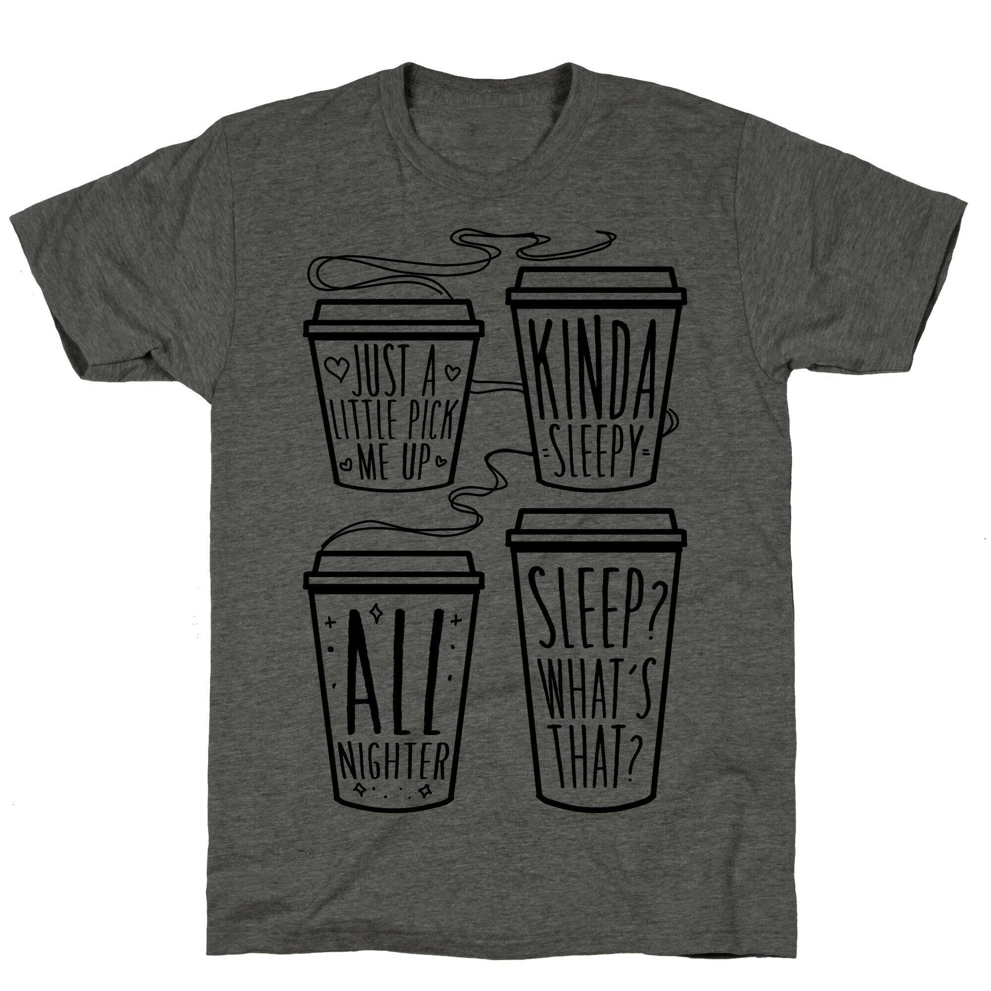 Coffee Sizes For The Restless Unisex Triblend Tee Hoodie, Sweatshirt | PureTeeCo.com (Image 2)