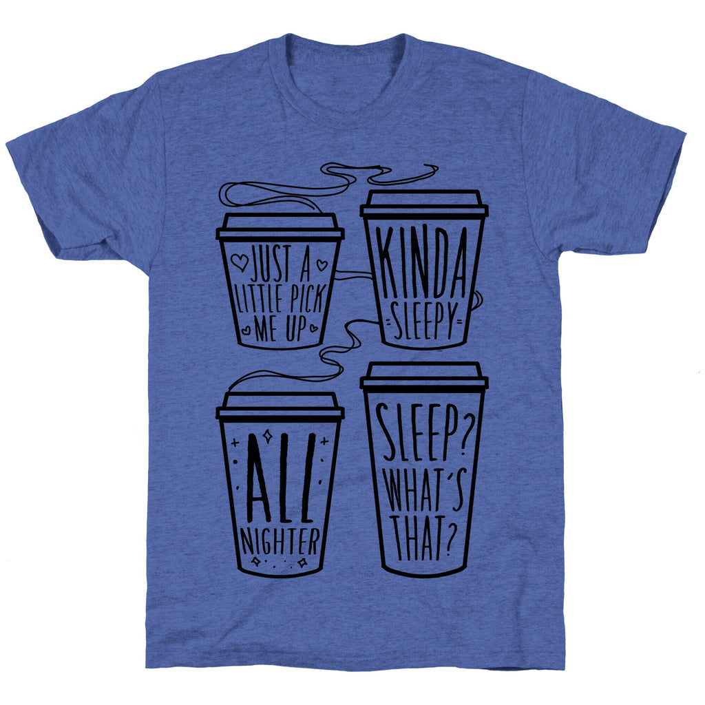 Coffee Sizes For The Restless Unisex Triblend Tee Hoodie, Sweatshirt | PureTeeCo.com (Image 4)