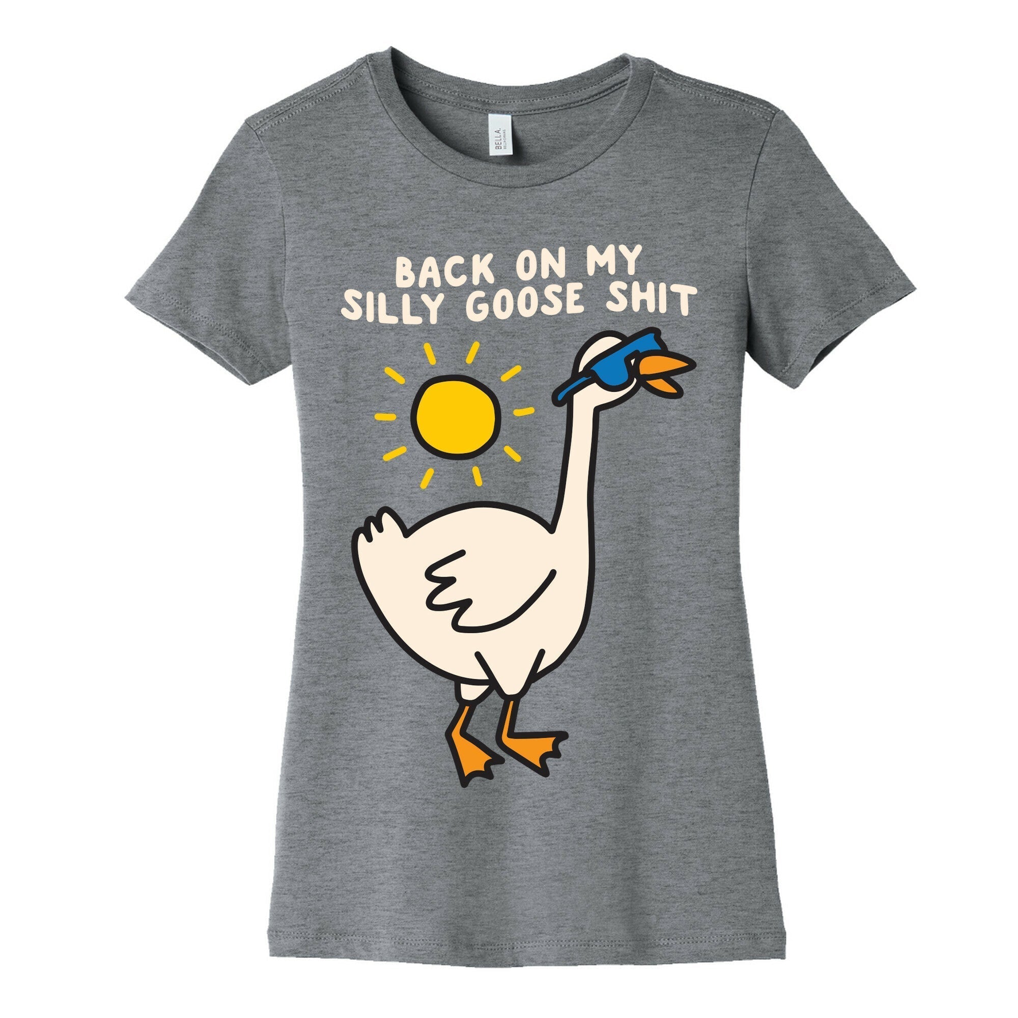 Back On My Silly Goose Shit Women's Cotton Tee Hoodie, Sweatshirt | PureTeeCo.com (Image 5)