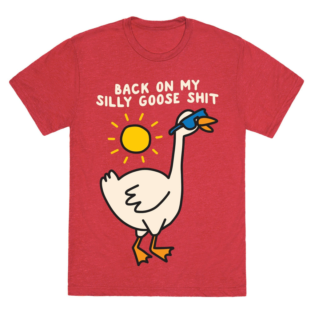 Back On My Silly Goose Shit Unisex Triblend Tee Hoodie, Sweatshirt | PureTeeCo.com (Image 4)