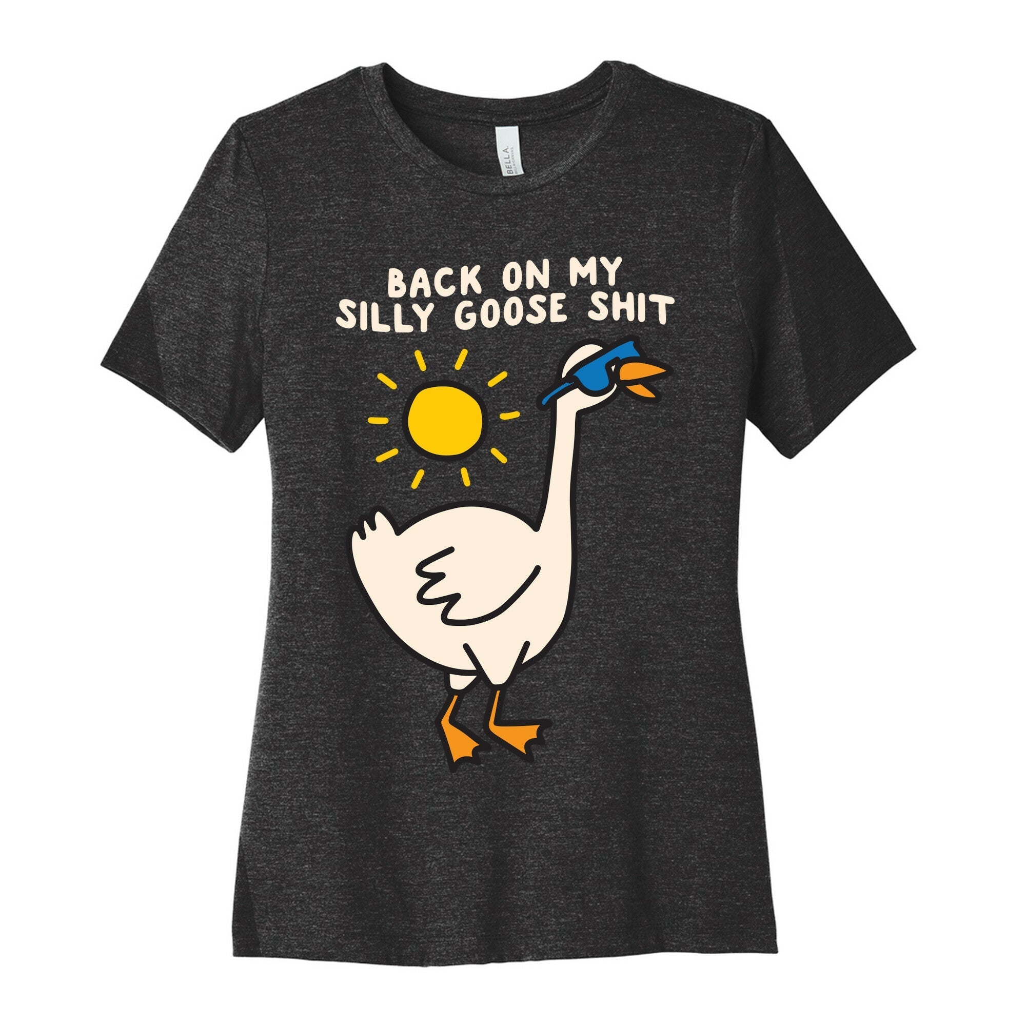 Back On My Silly Goose Shit Women's Cotton Tee Hoodie, Sweatshirt | PureTeeCo.com (Image 1)