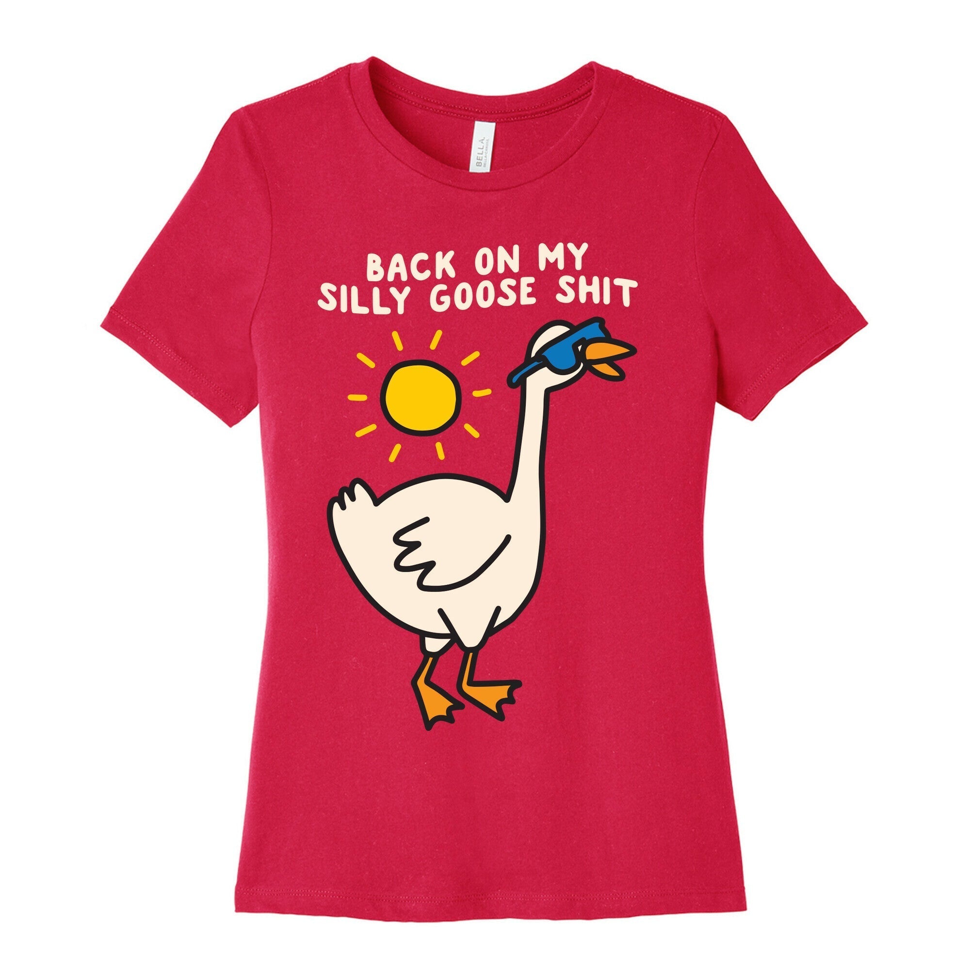 Back On My Silly Goose Shit Women's Cotton Tee Hoodie, Sweatshirt | PureTeeCo.com (Image 2)