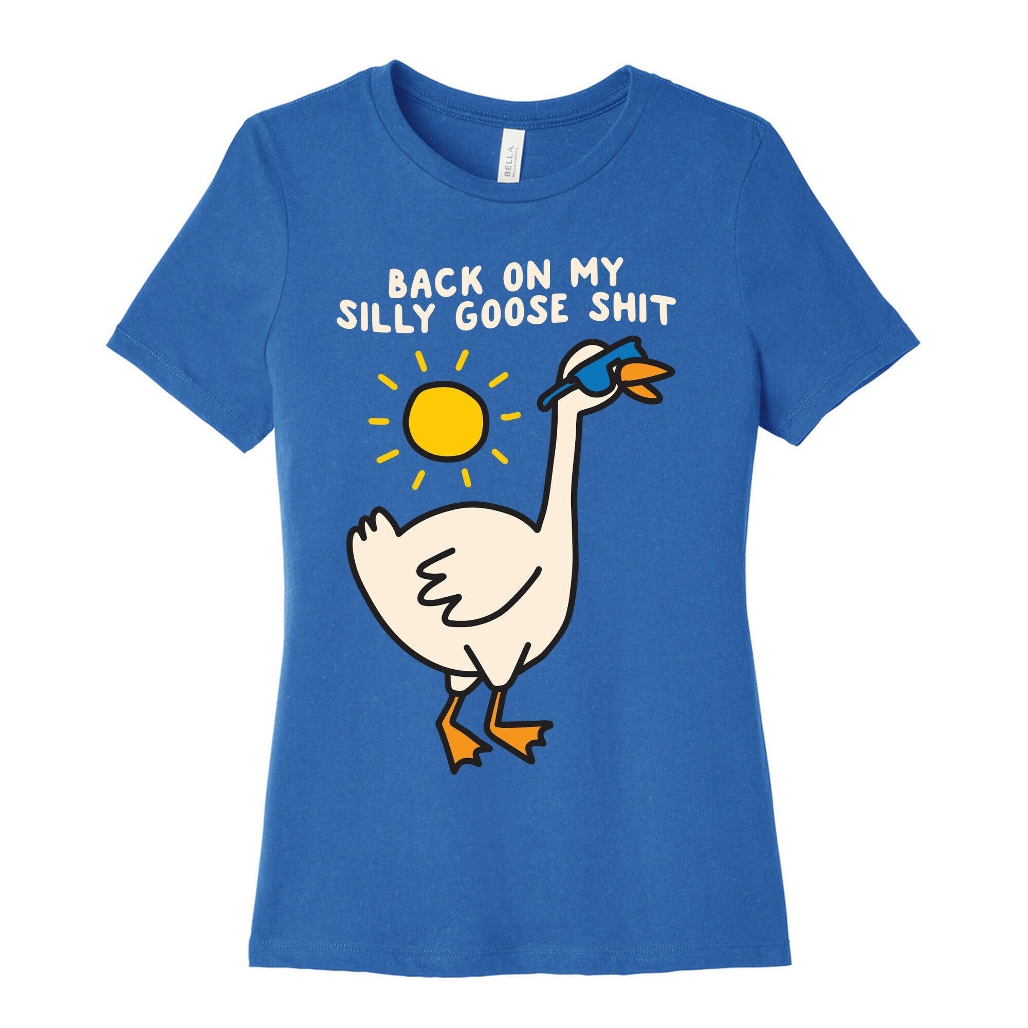 Back On My Silly Goose Shit Women's Cotton Tee Hoodie, Sweatshirt | PureTeeCo.com (Image 3)