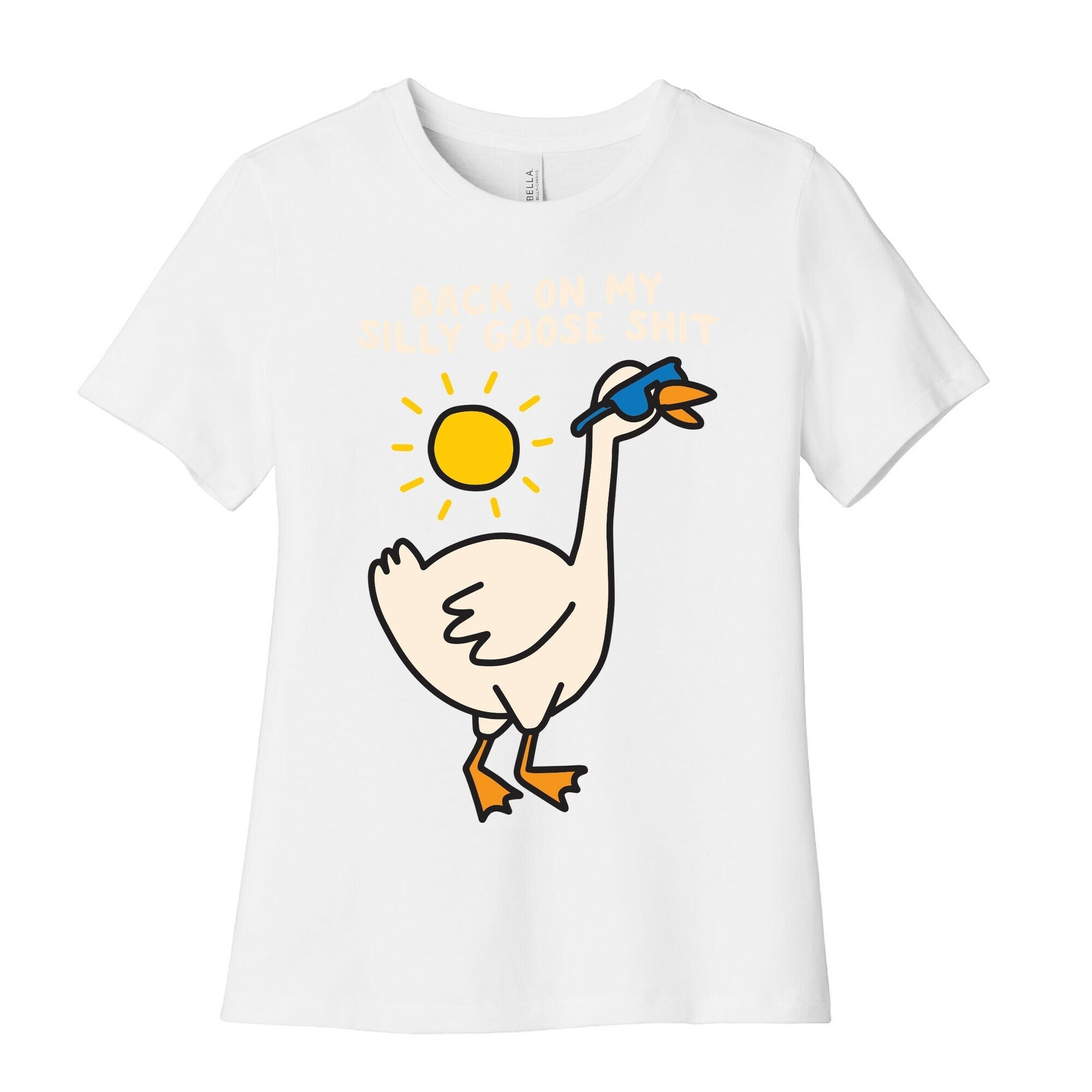 Back On My Silly Goose Shit Women's Cotton Tee Hoodie, Sweatshirt | PureTeeCo.com (Image 4)