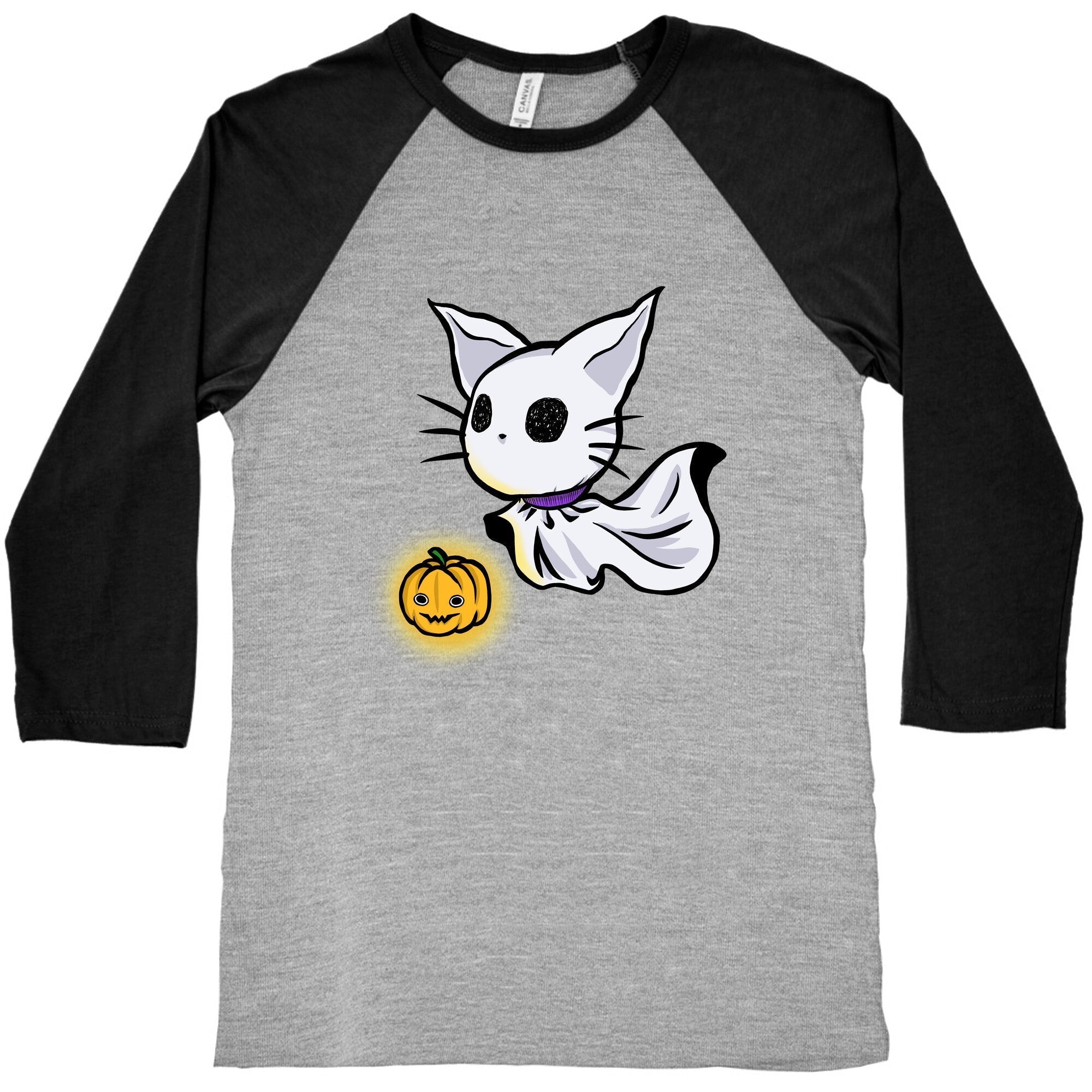 Ghost Cat Baseball Tee Hoodie, Sweatshirt | PureTeeCo.com (Image 2)