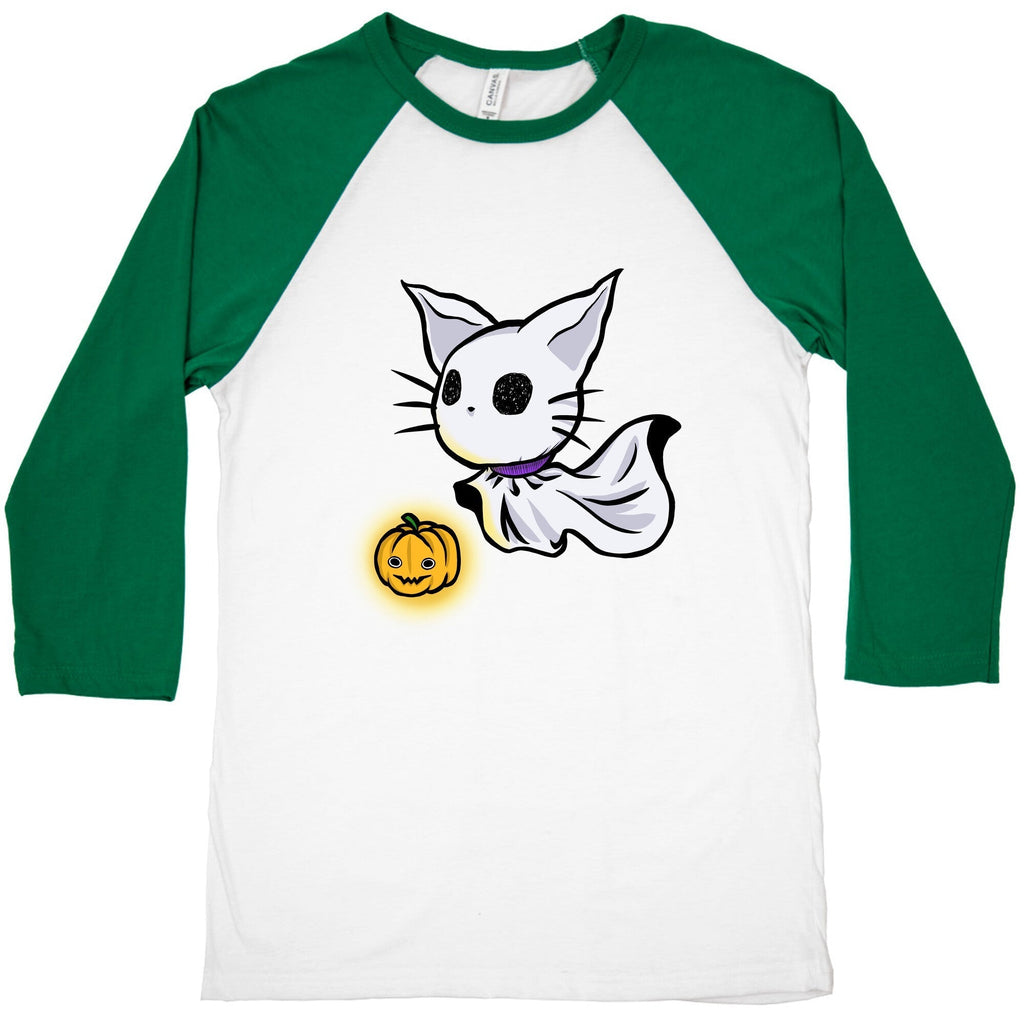 Ghost Cat Baseball Tee Hoodie, Sweatshirt | PureTeeCo.com (Image 3)