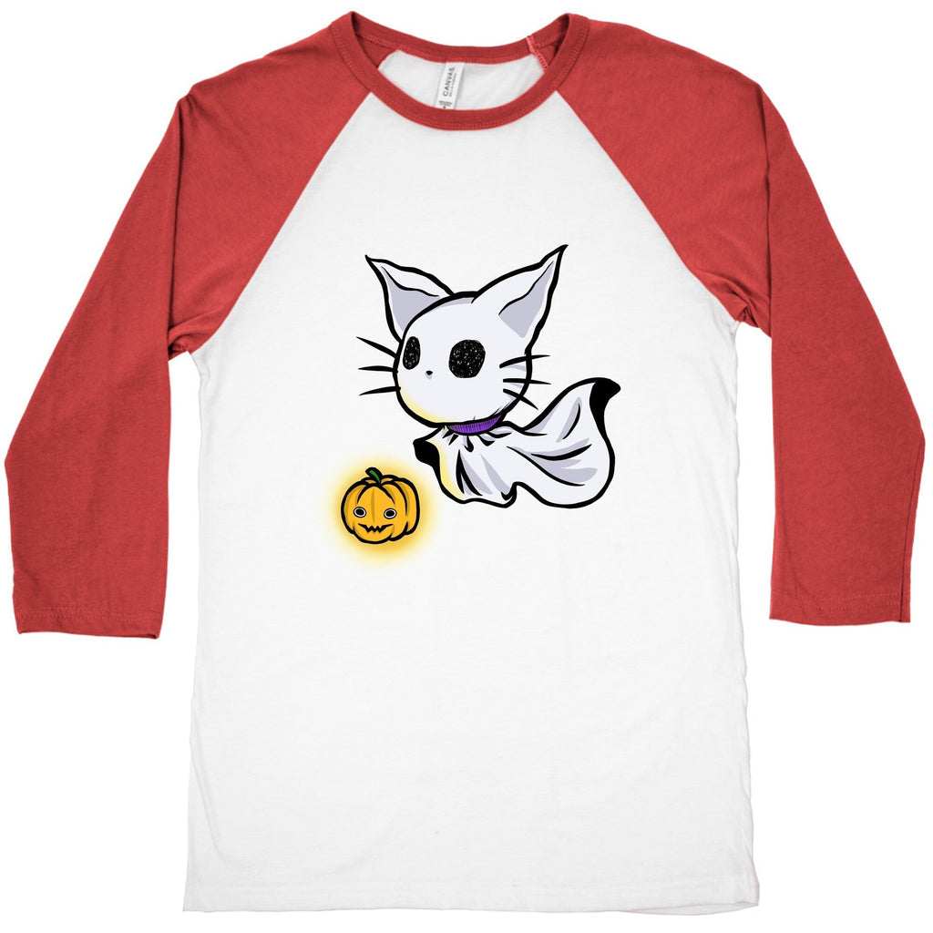 Ghost Cat Baseball Tee Hoodie, Sweatshirt | PureTeeCo.com (Image 4)