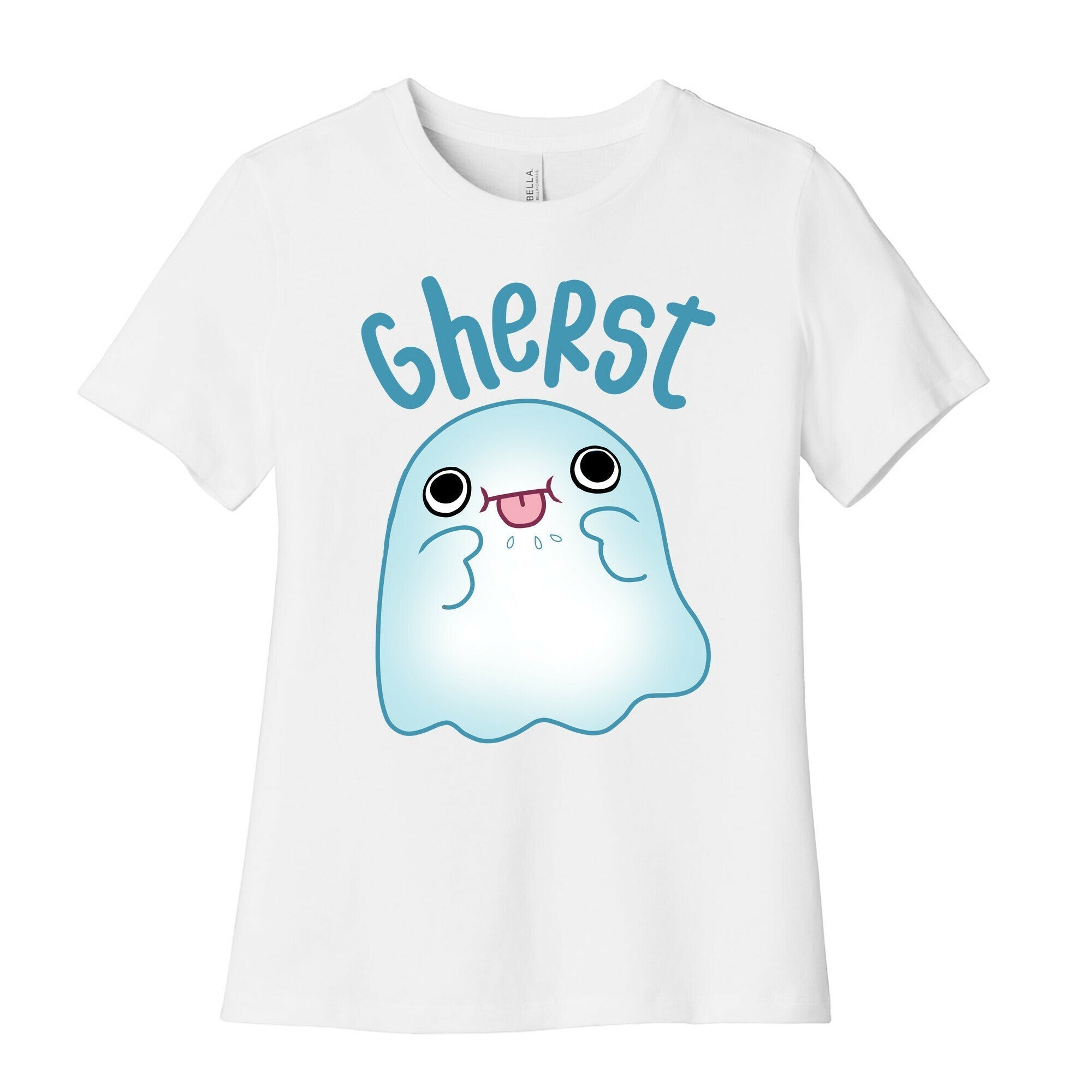 Gherst Derpy Ghost Women's Cotton Tee Hoodie, Sweatshirt | PureTeeCo.com (Image 4)