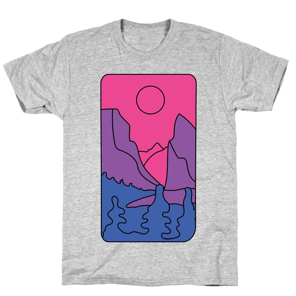 Groovy Pride Flag Landscapes: Bi Flag T-Shirt Hoodie, Sweatshirt | PureTeeCo.com (Image 3)