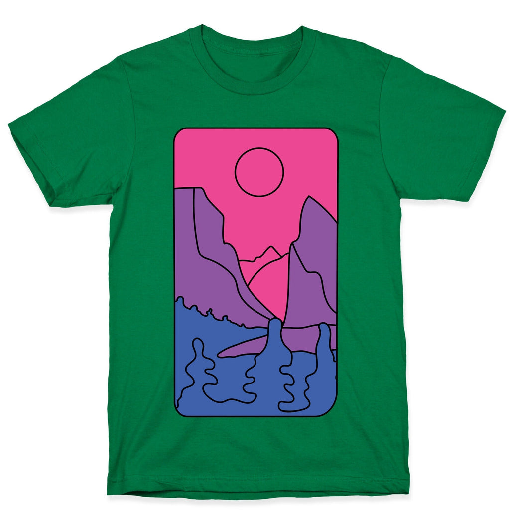 Groovy Pride Flag Landscapes: Bi Flag T-Shirt Hoodie, Sweatshirt | PureTeeCo.com (Image 4)