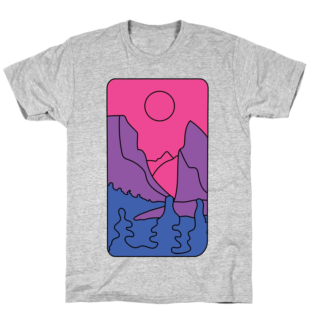 Groovy Pride Flag Landscapes: Bi Flag T-Shirt Style001 Hoodie, Sweatshirt | PureTeeCo.com (Image 2)