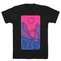 Groovy Pride Flag Landscapes: Bi Flag T-Shirt Style001 Hoodie, Sweatshirt | PureTeeCo.com (Image 1)
