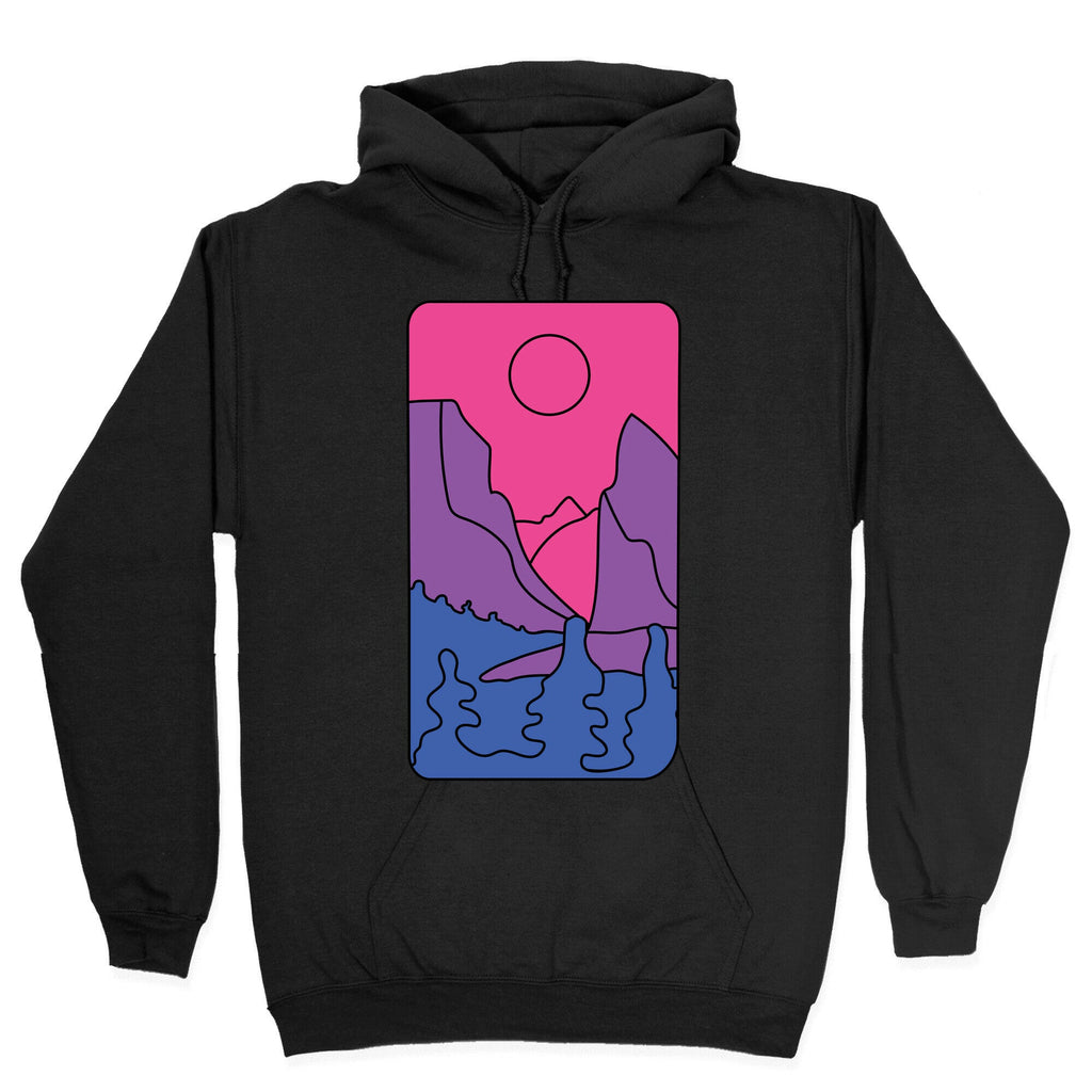 Groovy Pride Flag Landscapes: Bi Flag Hoodie T-Shirts, Sweatshirt | PureTeeCo.com (Image 2)